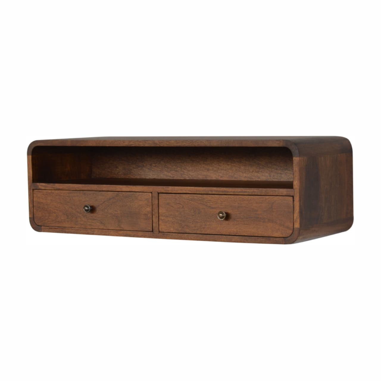 Wall-Mounted Chestnut Console: Effortless Style & Storage - image 5