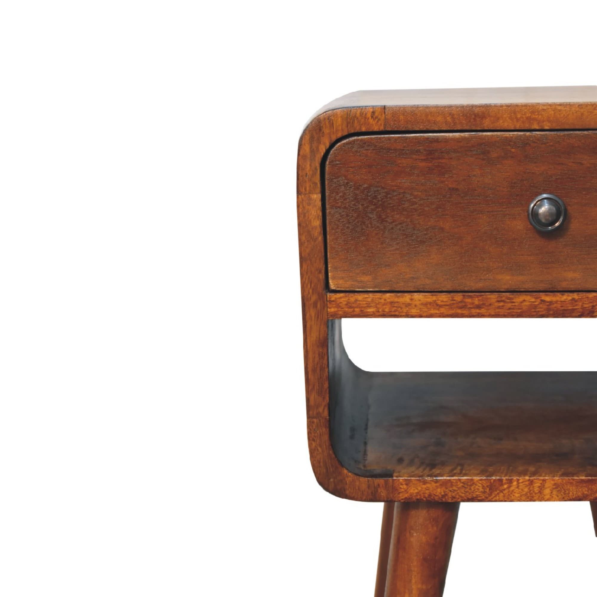 Handcrafted Solid Mango Wood Bedside Table in Rich Chestnut - image 5