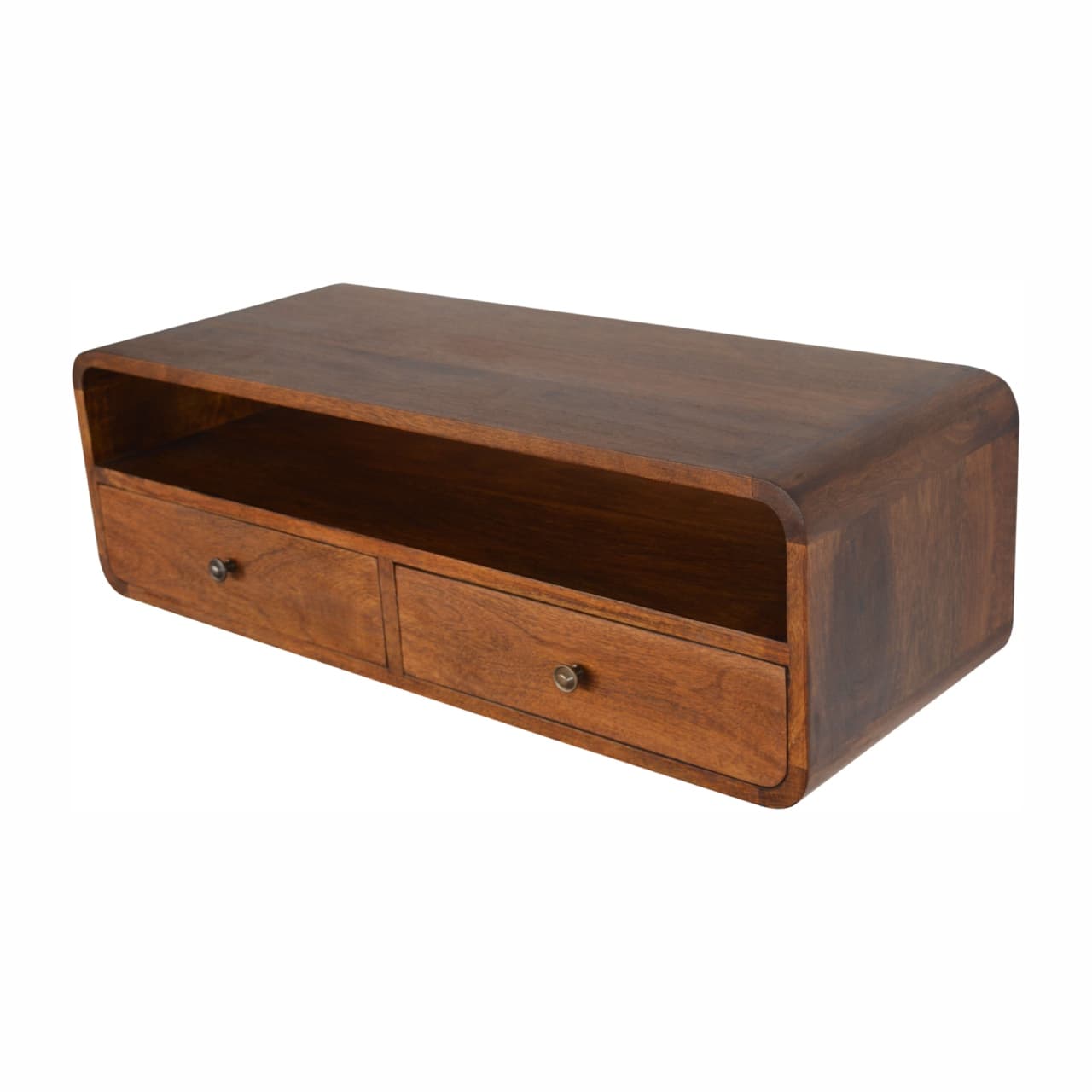 Wall-Mounted Chestnut Console: Effortless Style & Storage - image 3