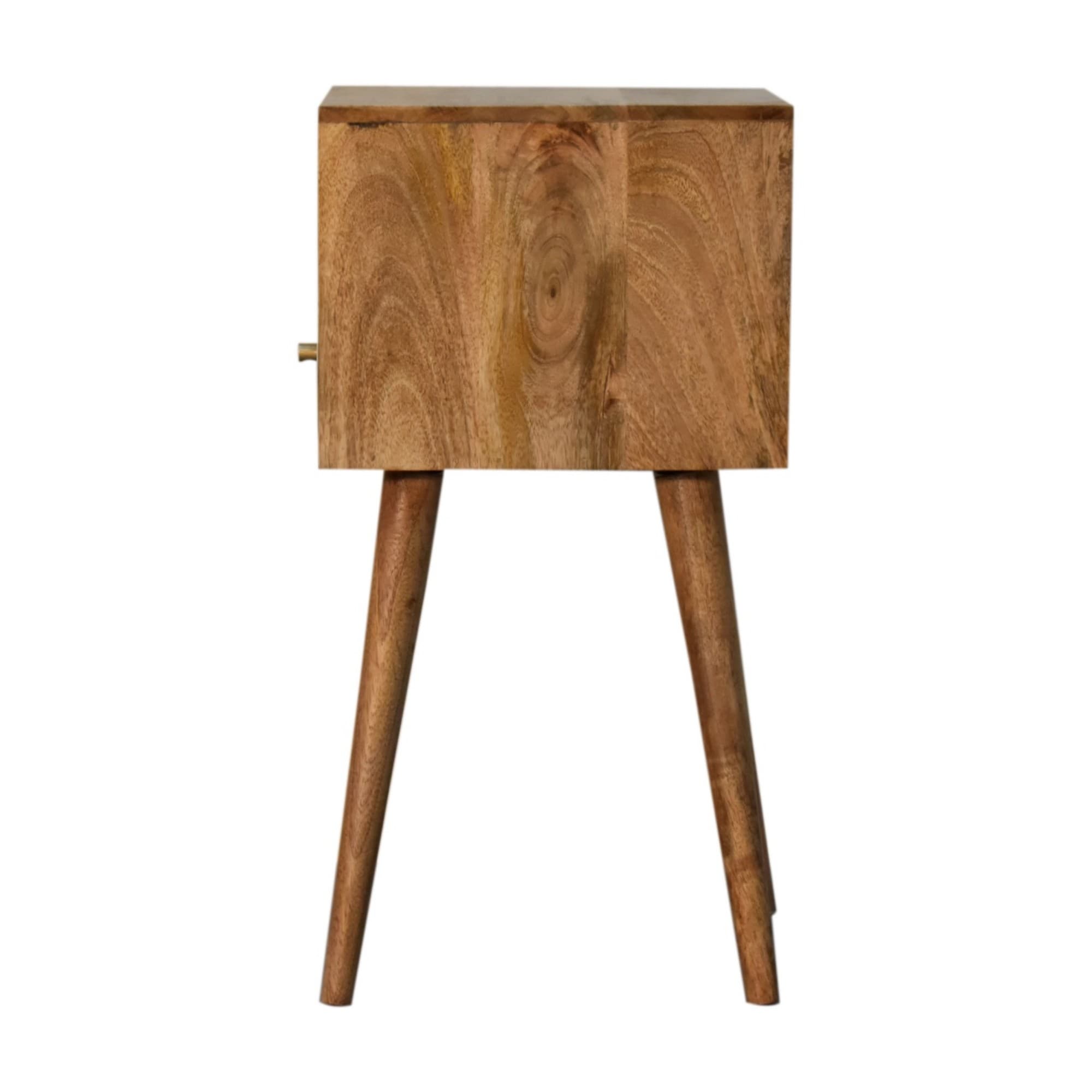 Hand-Painted Solid Mango Wood Bedside Table with Drawer - image 1