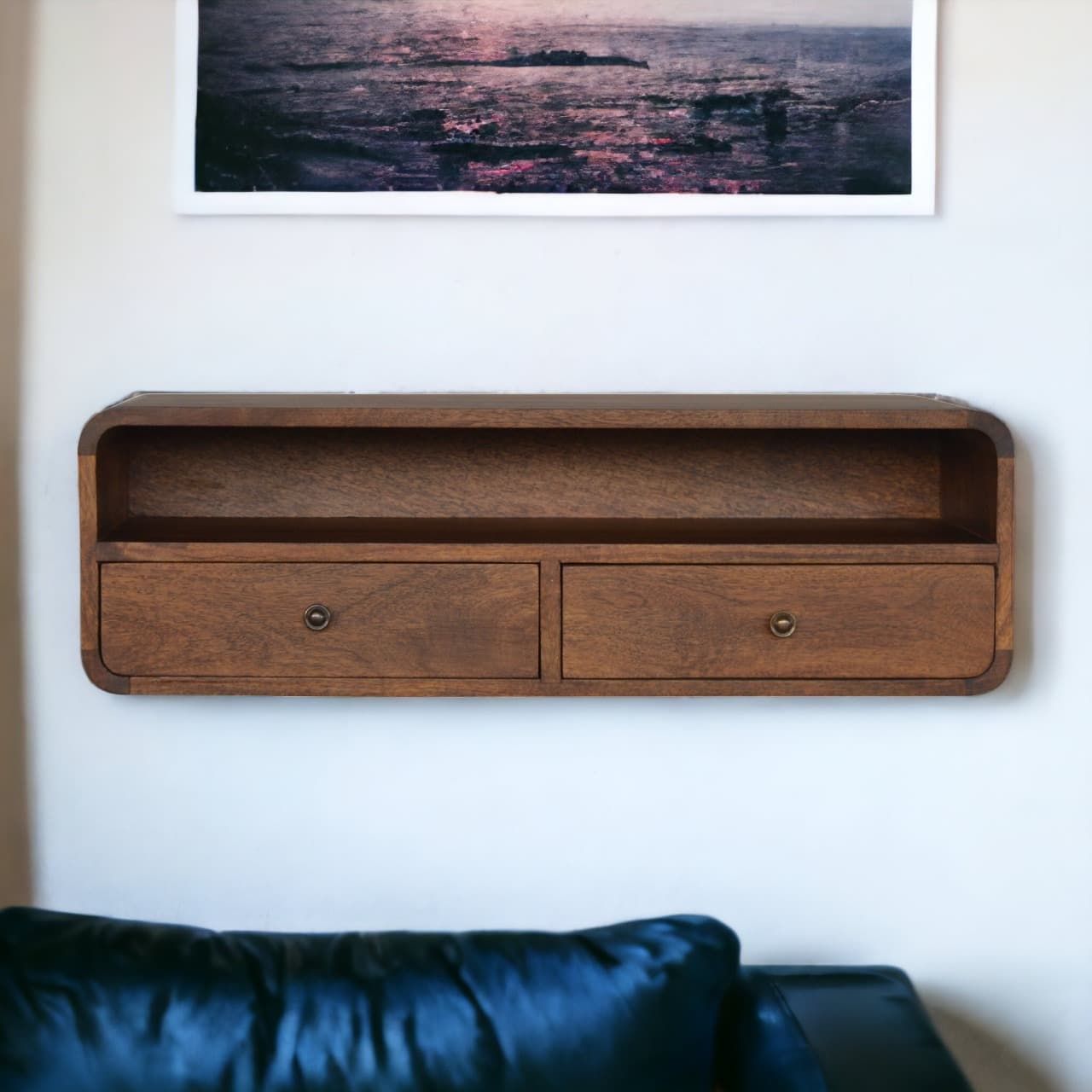 Wall-Mounted Chestnut Console: Effortless Style & Storage - Brown
