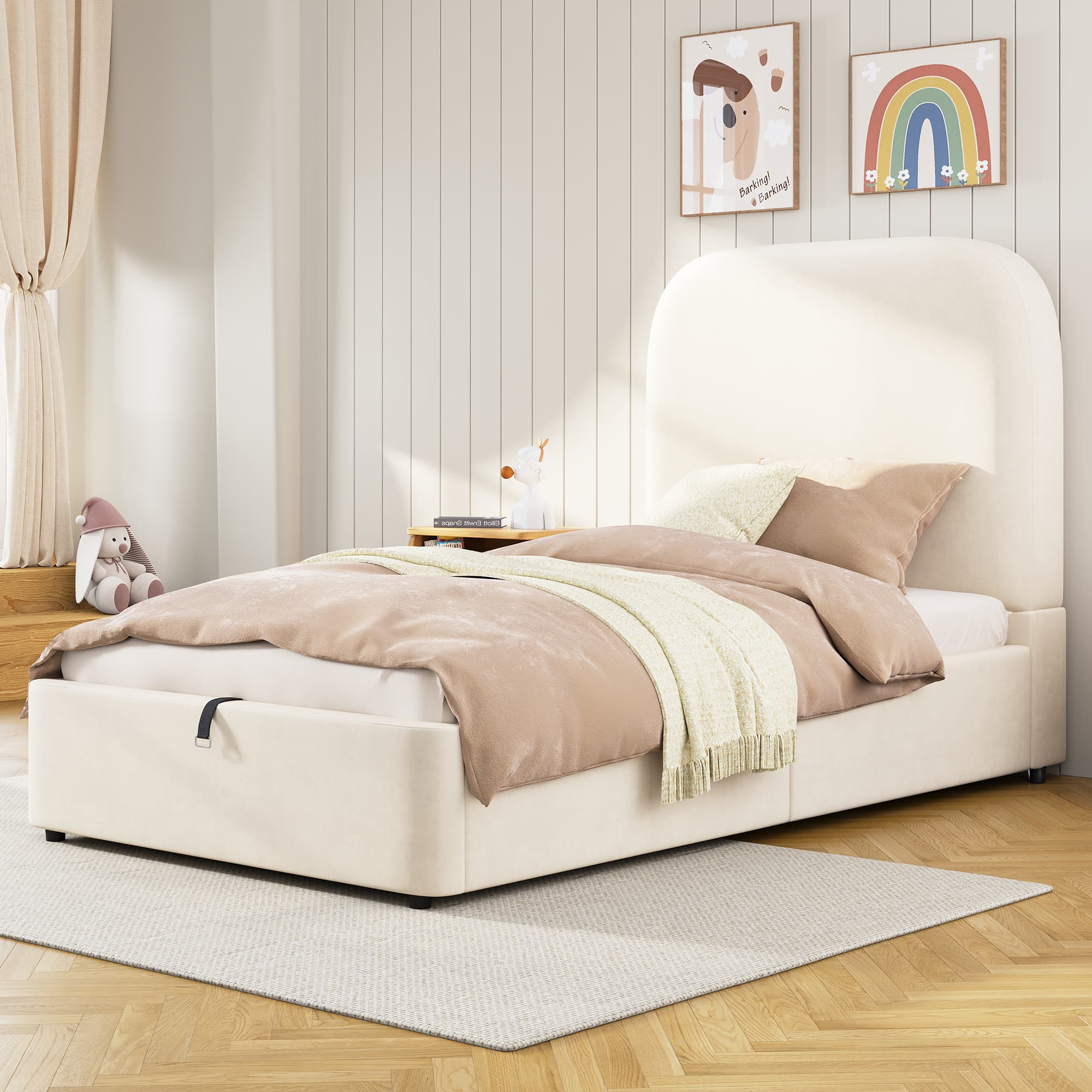 Effortless Storage & Style: The Velvet Single Hydraulic Bed - image 3
