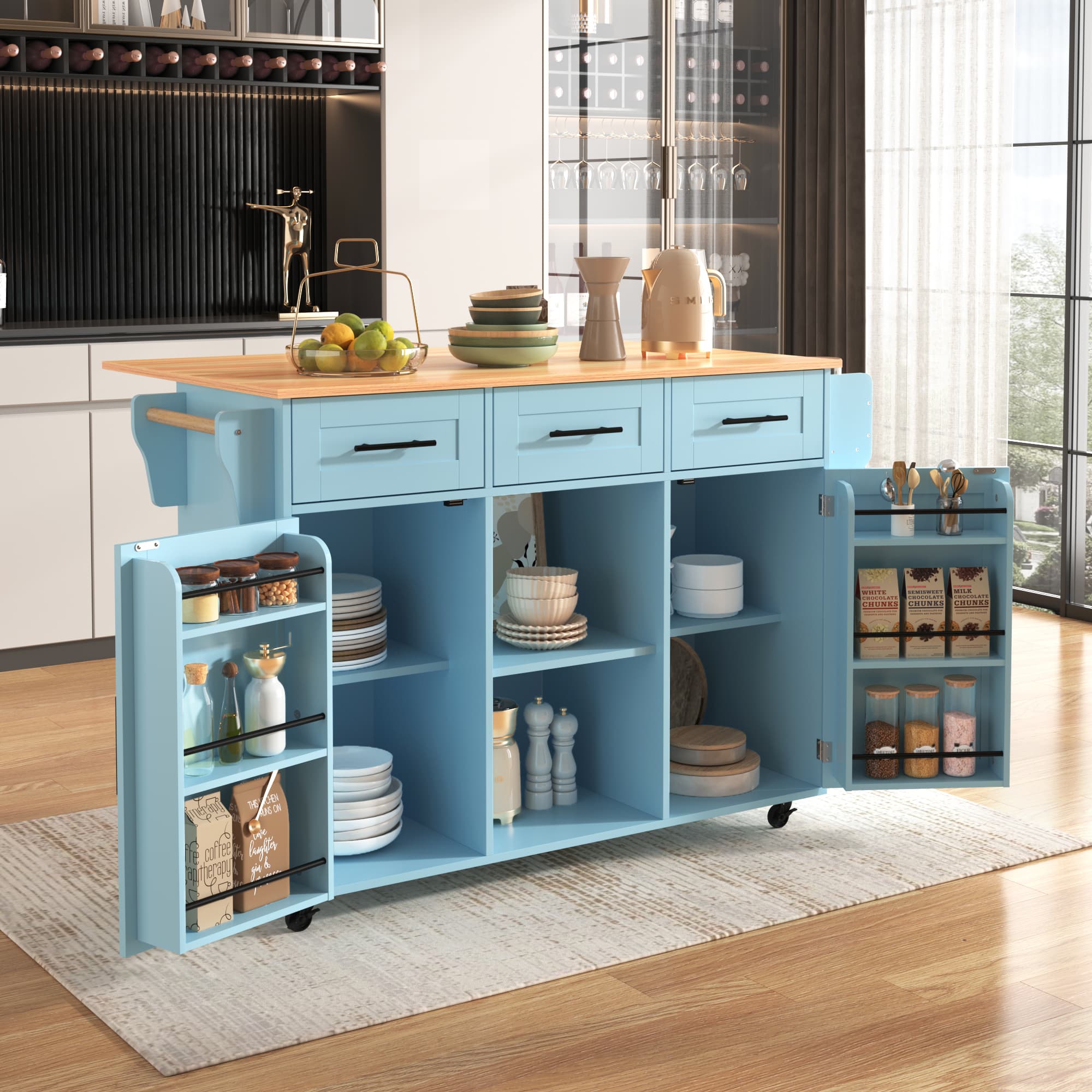 Expand Your Kitchen with a Versatile Foldable Island Trolley - image 2