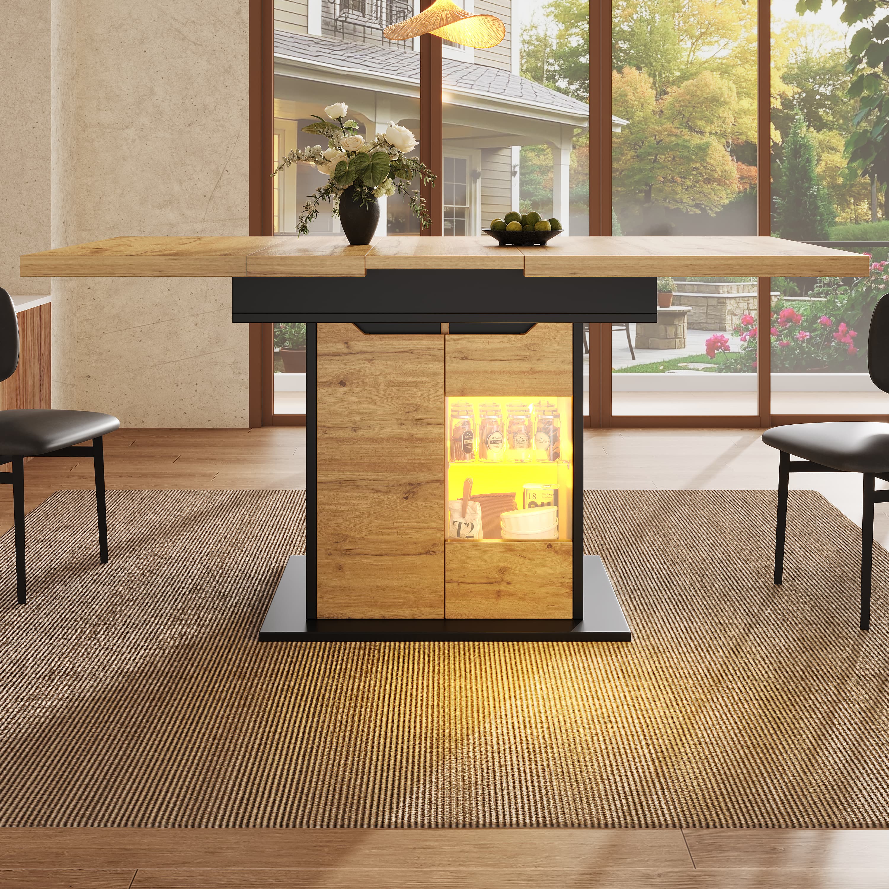 Transform Your Dining Space with an Extendable Table & LED Light - image 3