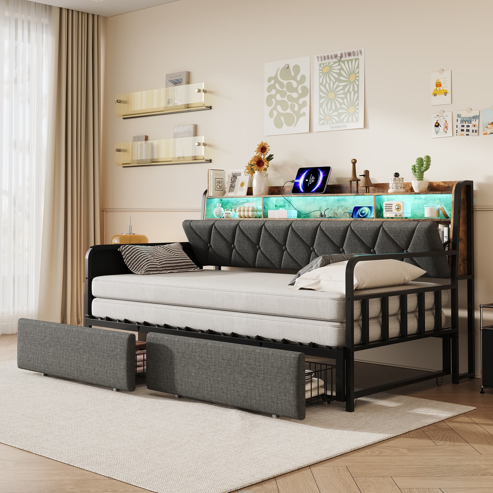 The Ultimate Space-Saving Daybed with Trundle and Smart Storage - image 5