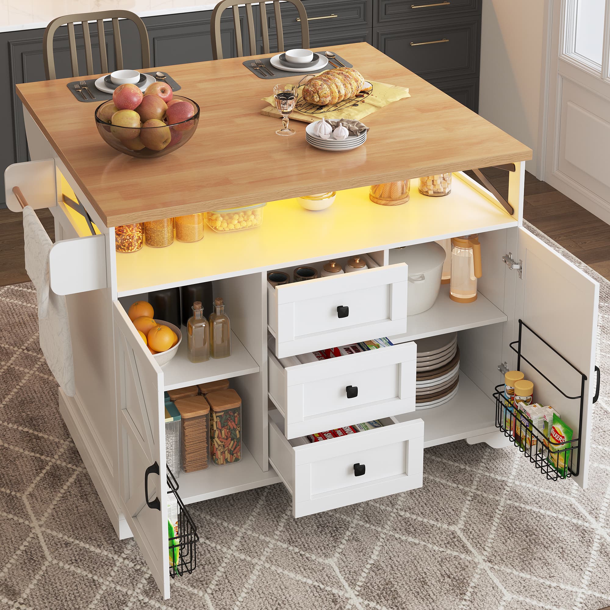 The Ultimate Rollable Kitchen Island with Smart LED Lighting - image 4