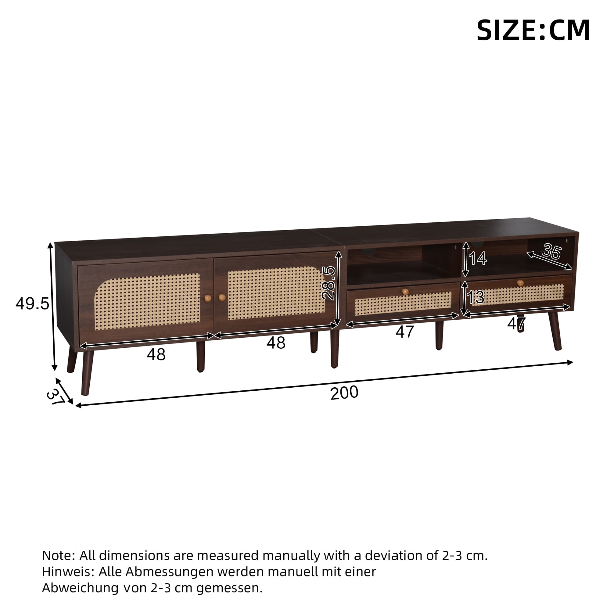 Stylish Rattan TV Unit for Screens up to 90 Inches - image 3
