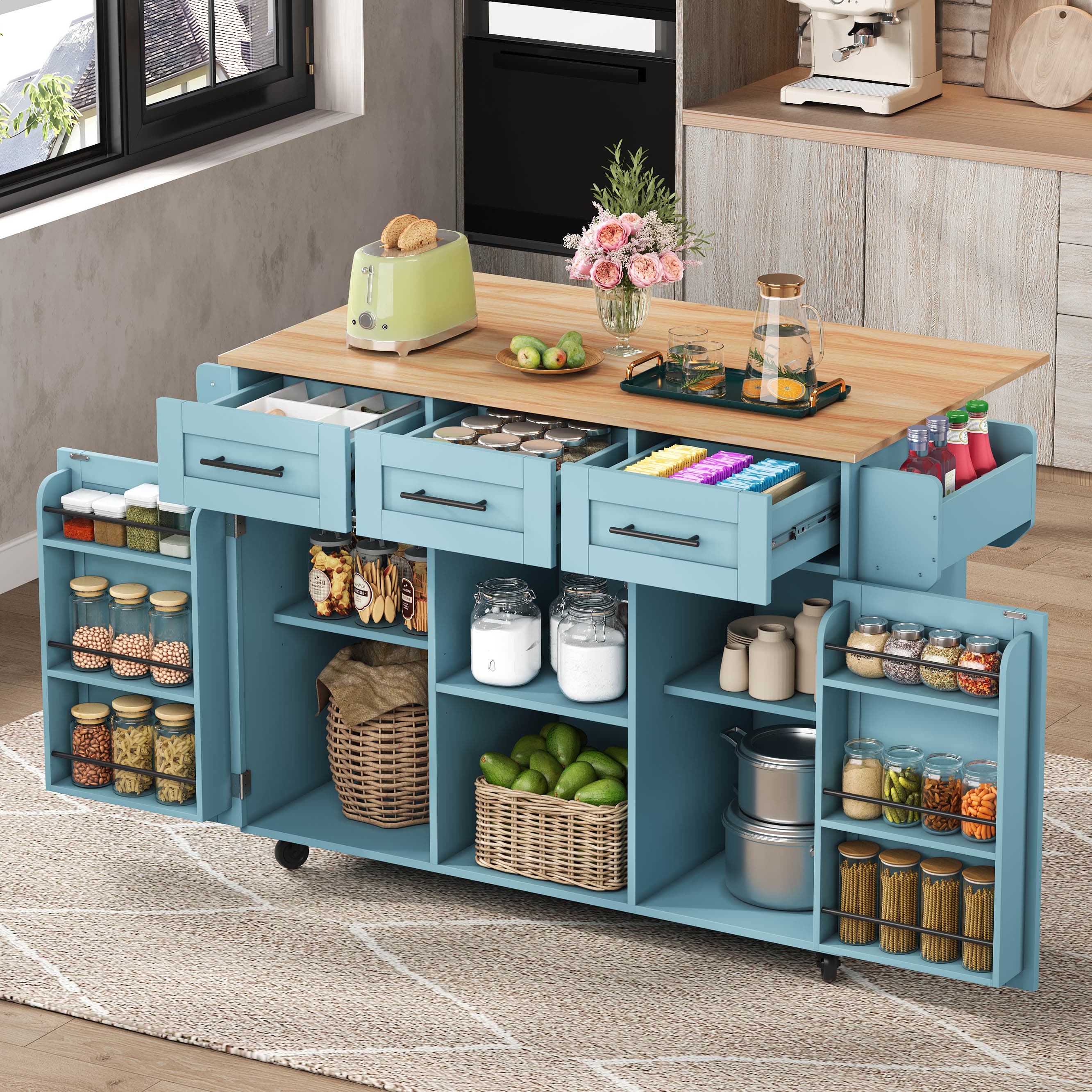 Expand Your Kitchen with a Versatile Foldable Island Trolley - image 3