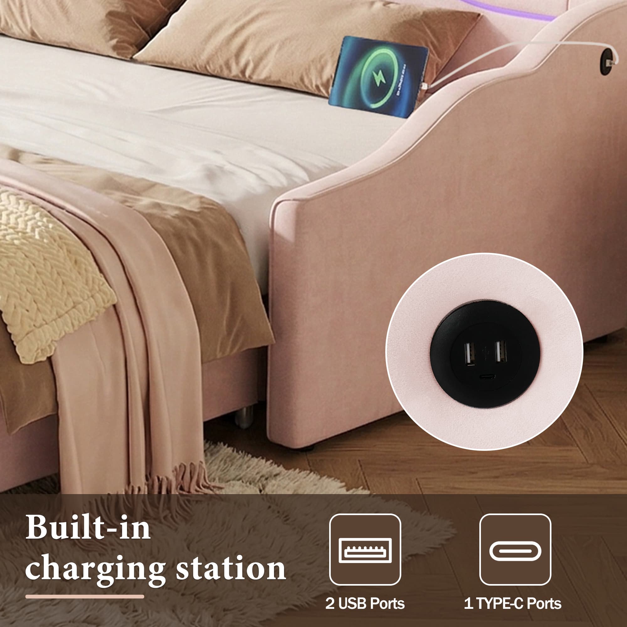 Transform Your Room with This Extendable Pink Velvet Daybed - image 1