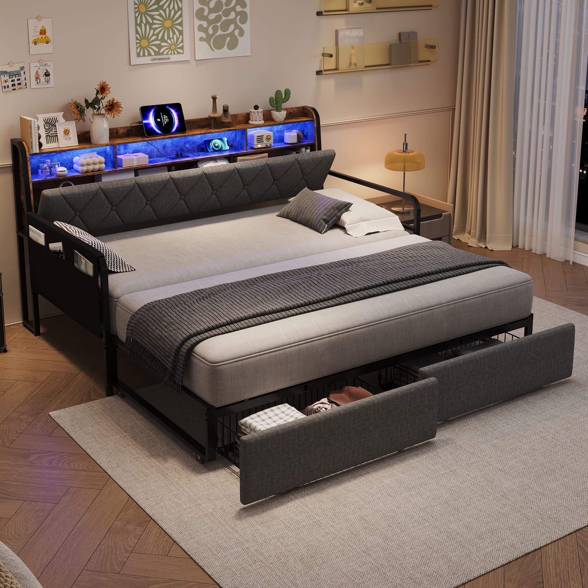 The Ultimate Space-Saving Daybed with Trundle and Smart Storage - image 4