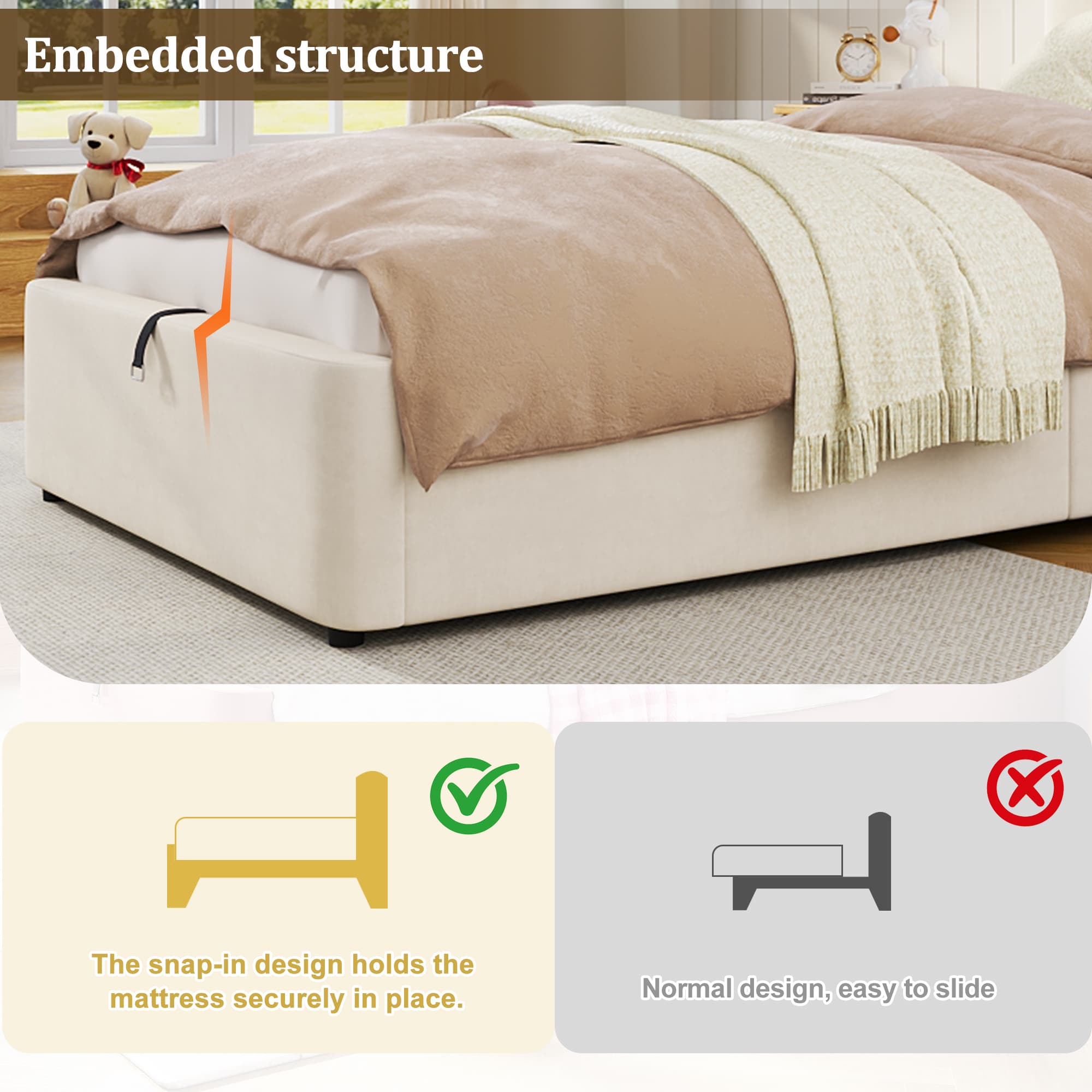 Effortless Storage & Style: The Velvet Single Hydraulic Bed - image 2