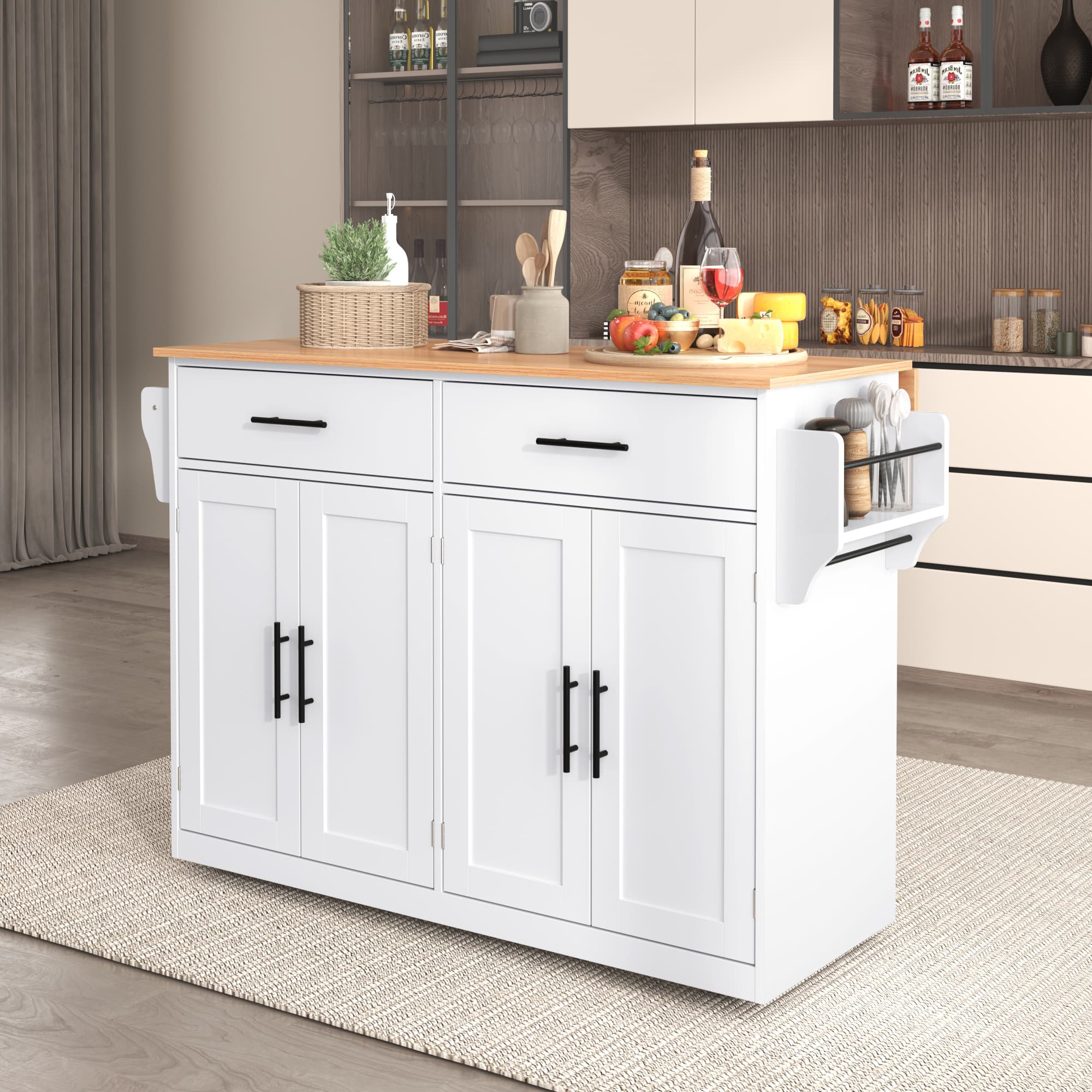 Expandable Kitchen Island for Effortless Hosting & Storage