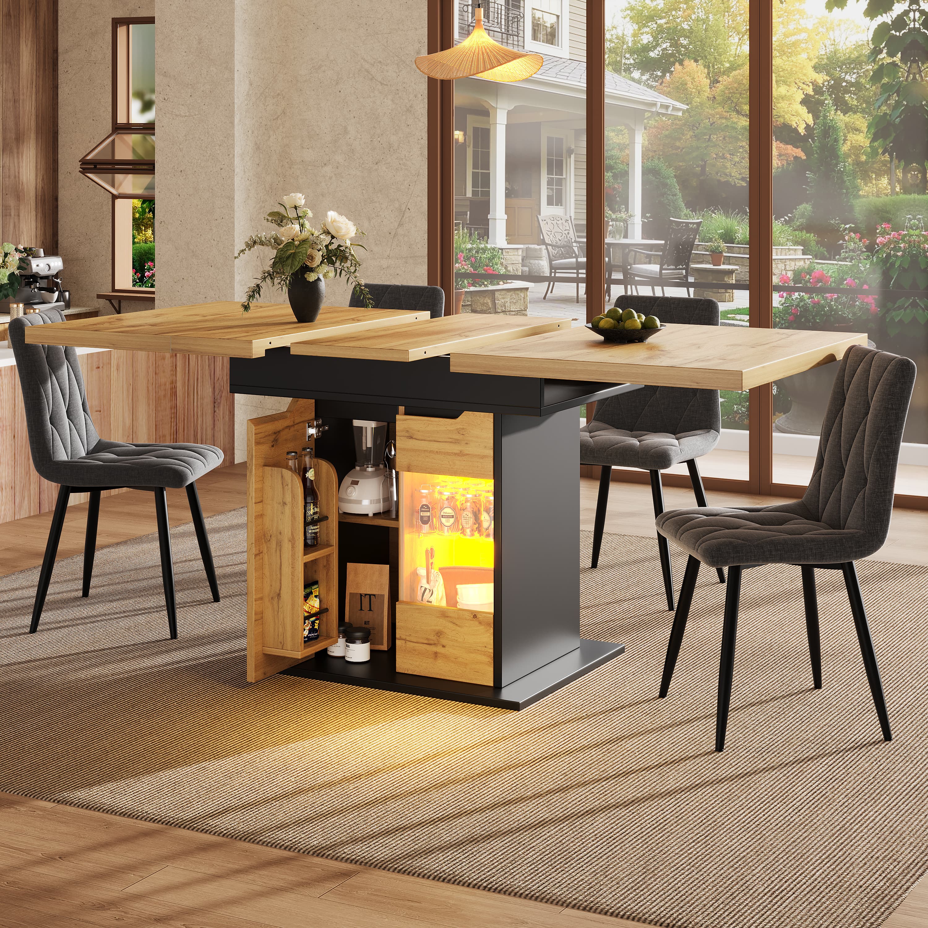 Transform Your Dining Space with an Extendable Table & LED Light - image 2