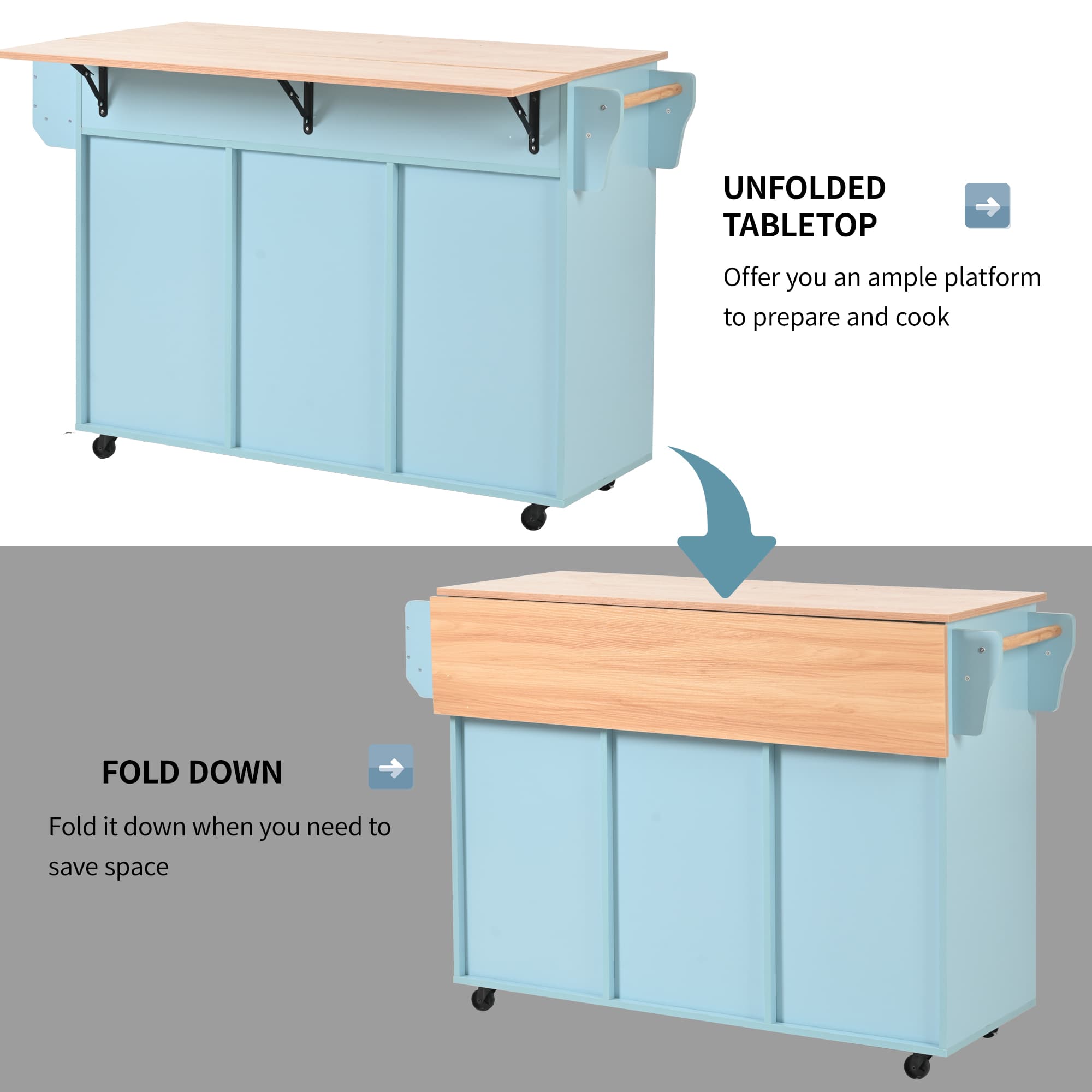 Expand Your Kitchen with a Versatile Foldable Island Trolley - image 4