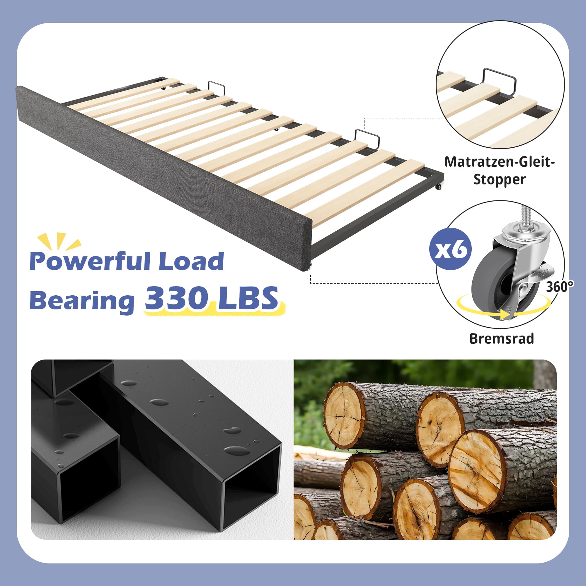 Chic Upholstered Daybed with Pull-Out Guest Trundle Bed - image 1