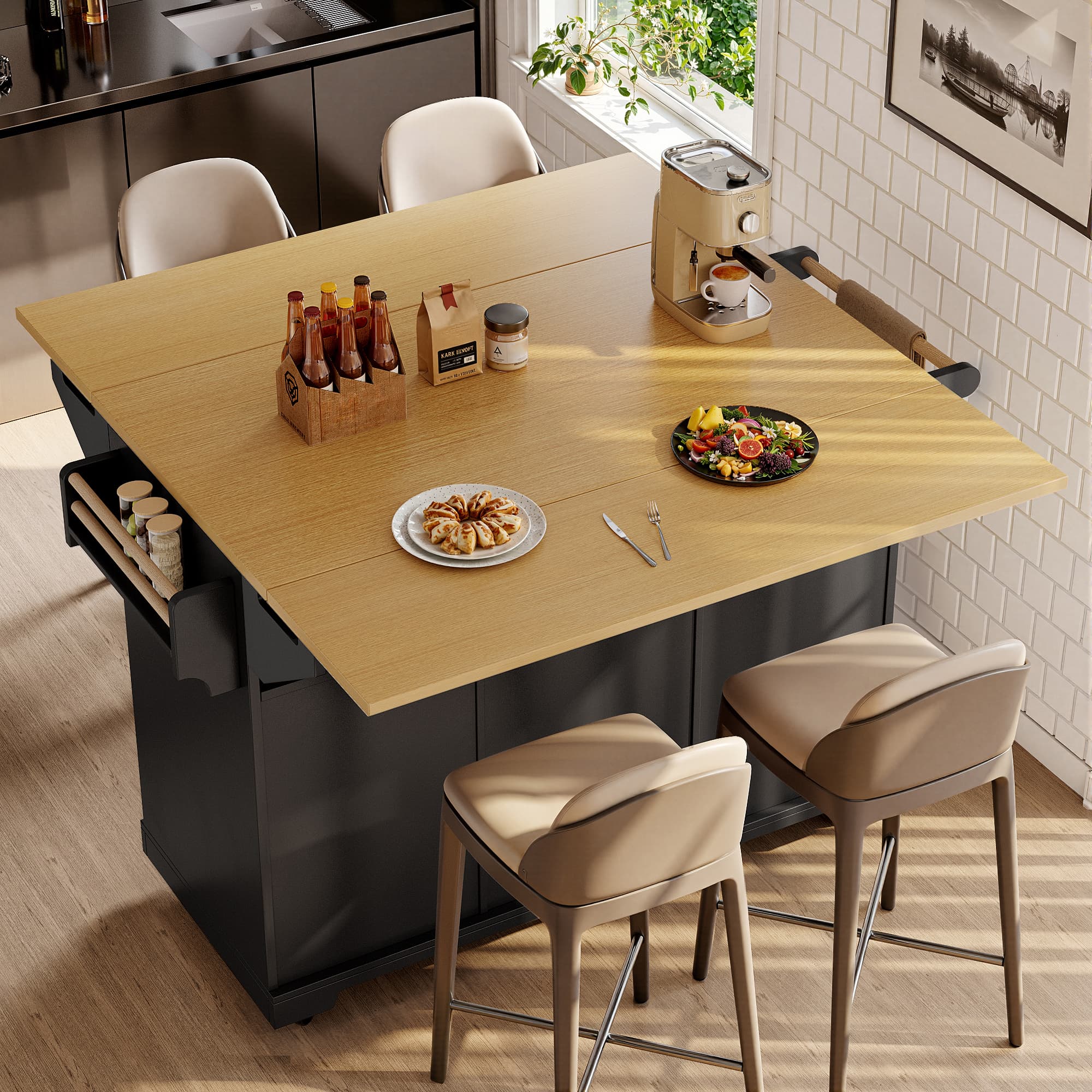 Extendable Kitchen Island Trolley for Ultimate Versatility - image 4