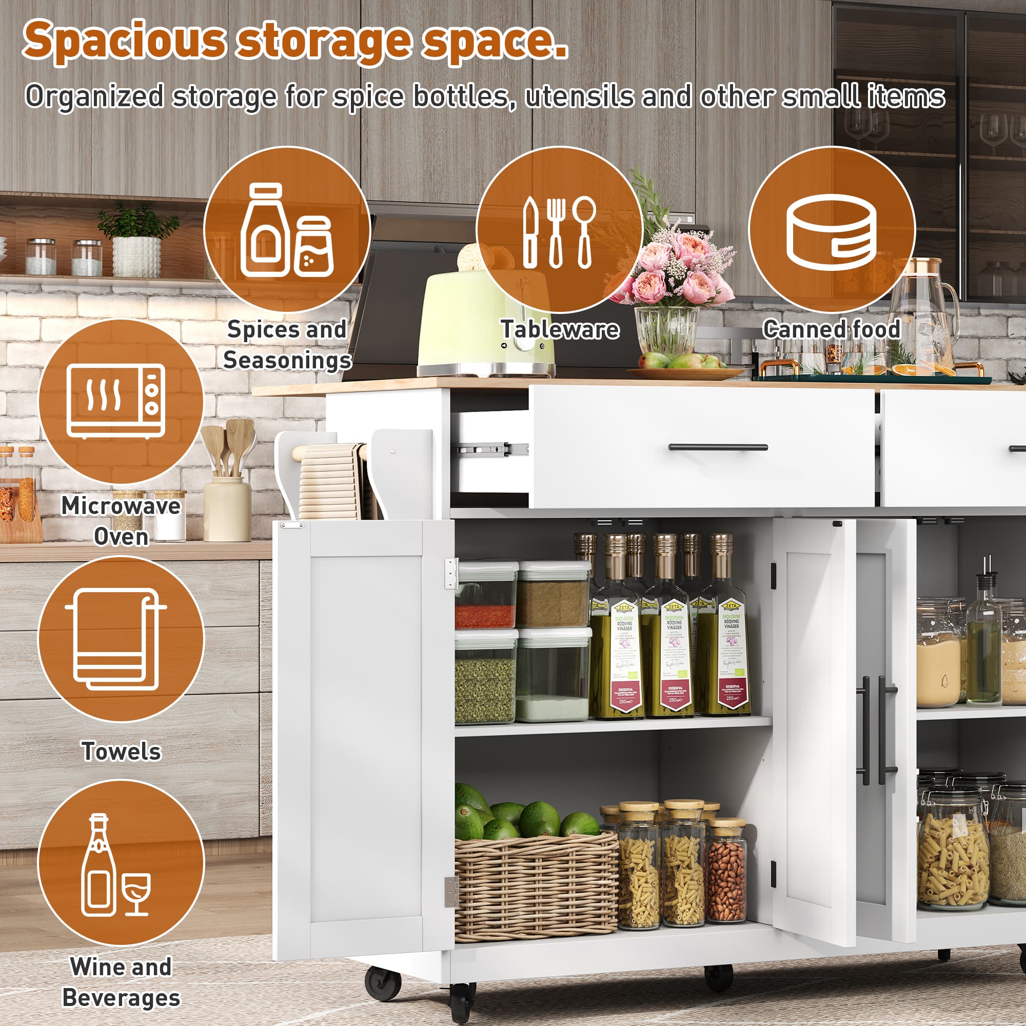 Expandable Kitchen Island for Effortless Hosting & Storage - image 4