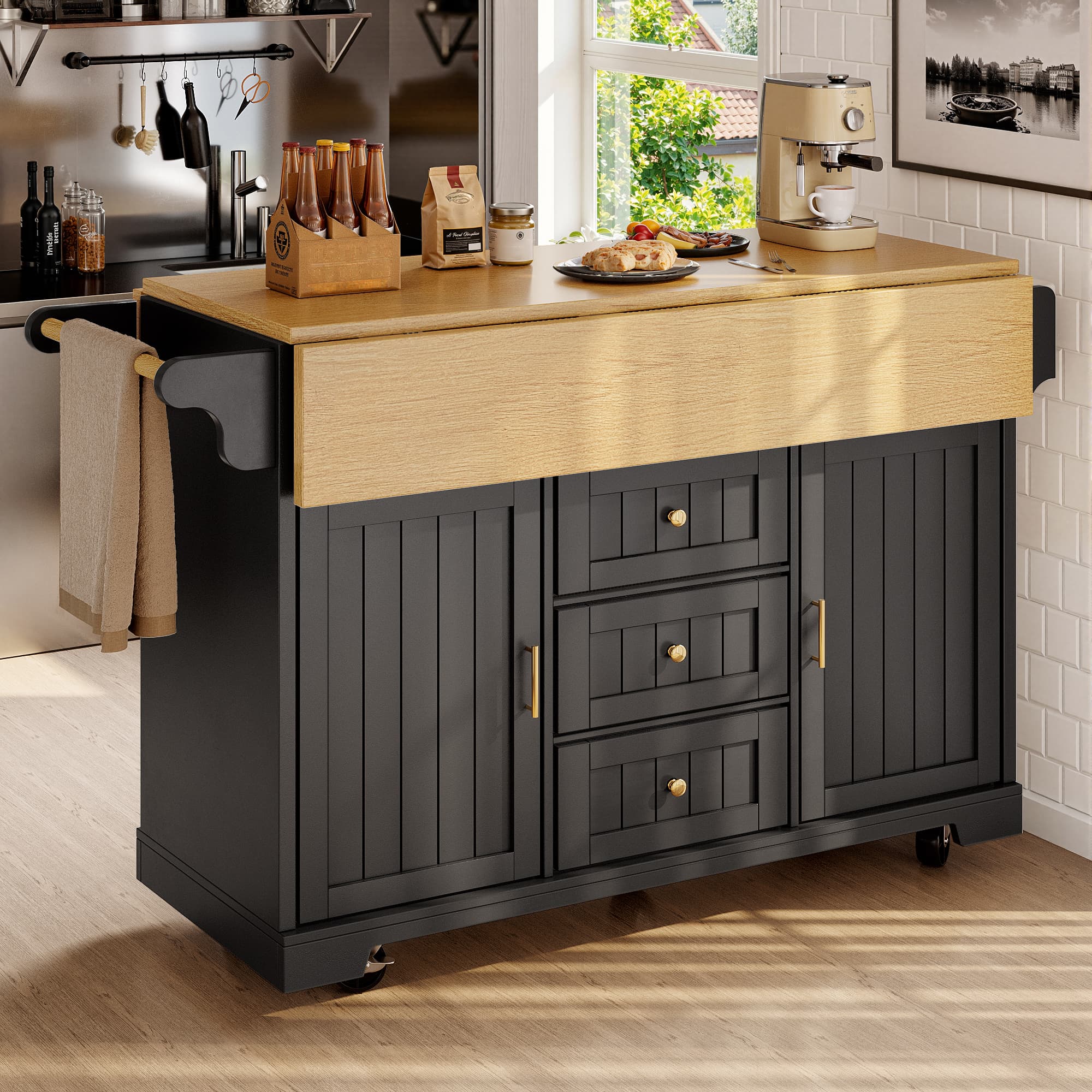 Extendable Kitchen Island Trolley for Ultimate Versatility - image 1