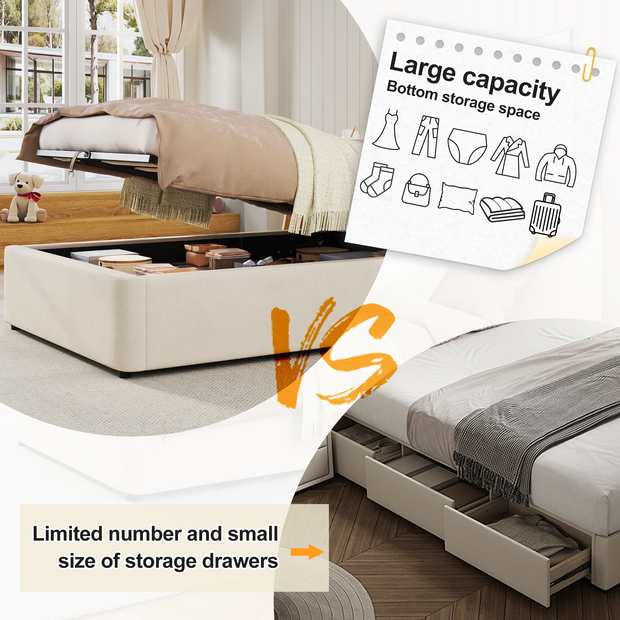 Effortless Storage & Style: The Velvet Single Hydraulic Bed - image 4