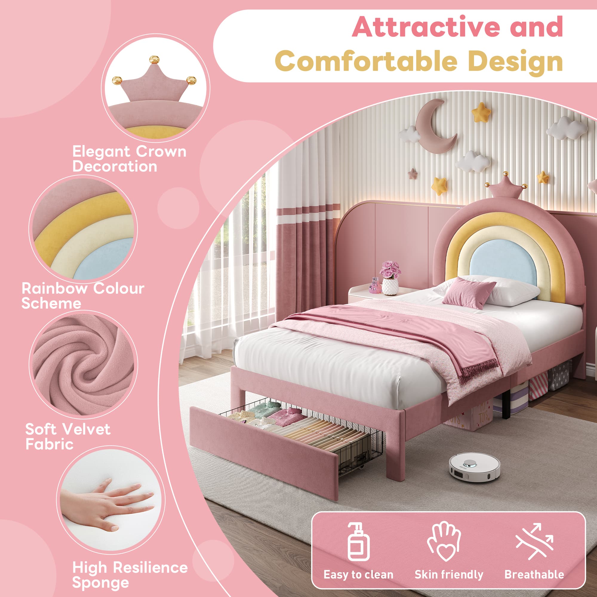 A Magical Rainbow Bed with Smart Storage for Your Child - image 5