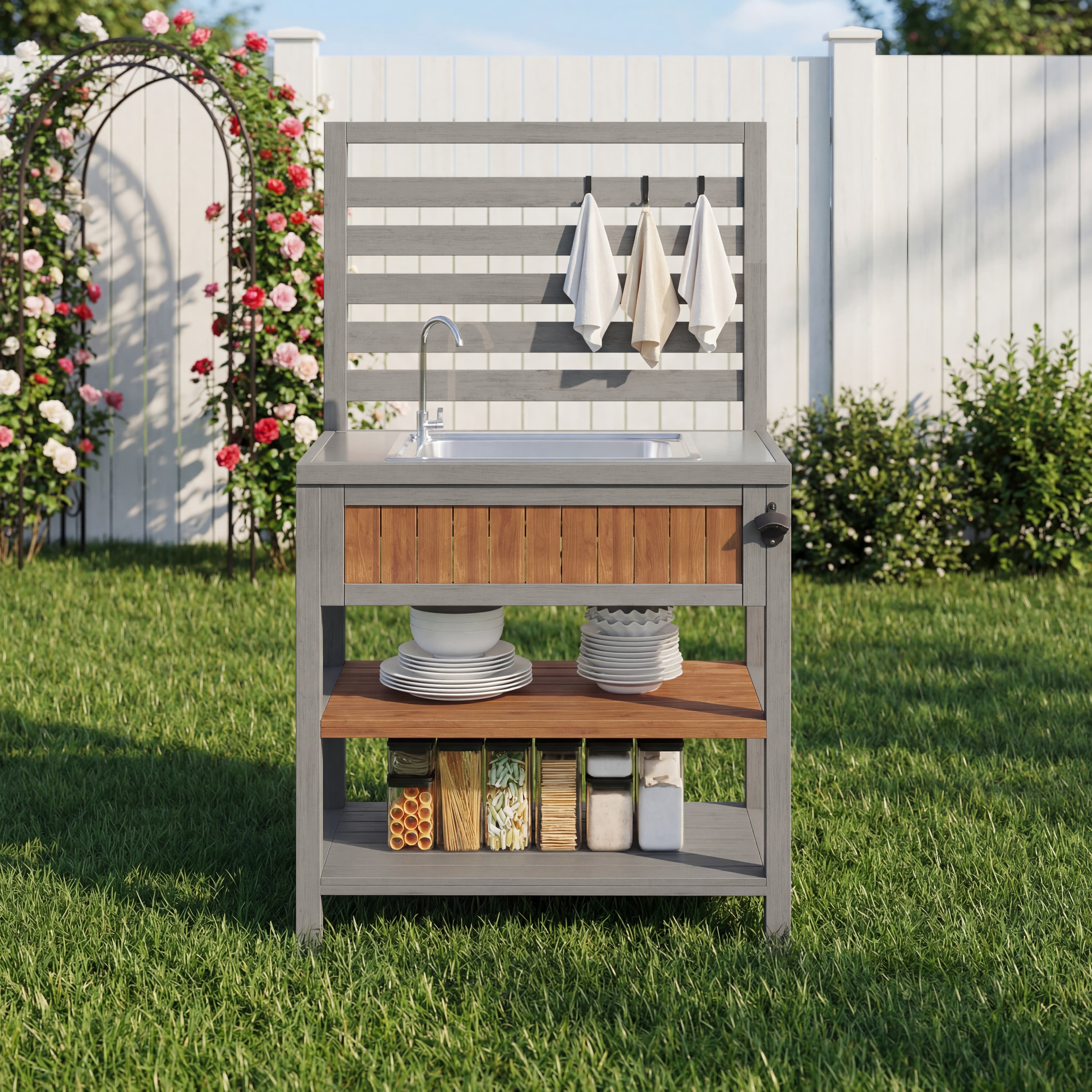 Transform Your Garden with this Wooden Outdoor Kitchen Cabinet - image 4