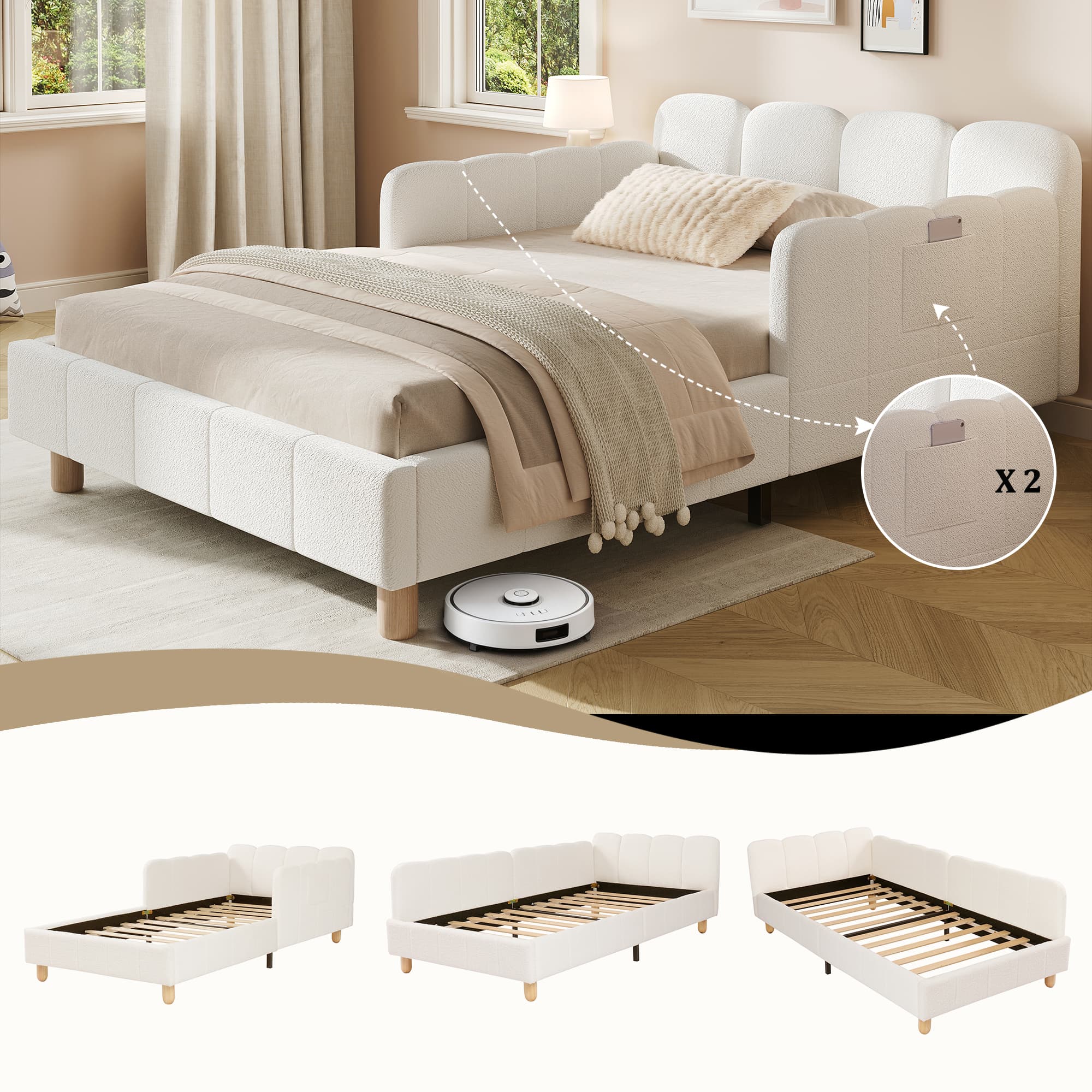 Transform Their Room with a Safe & Stylish Bouclé Bed - image 3