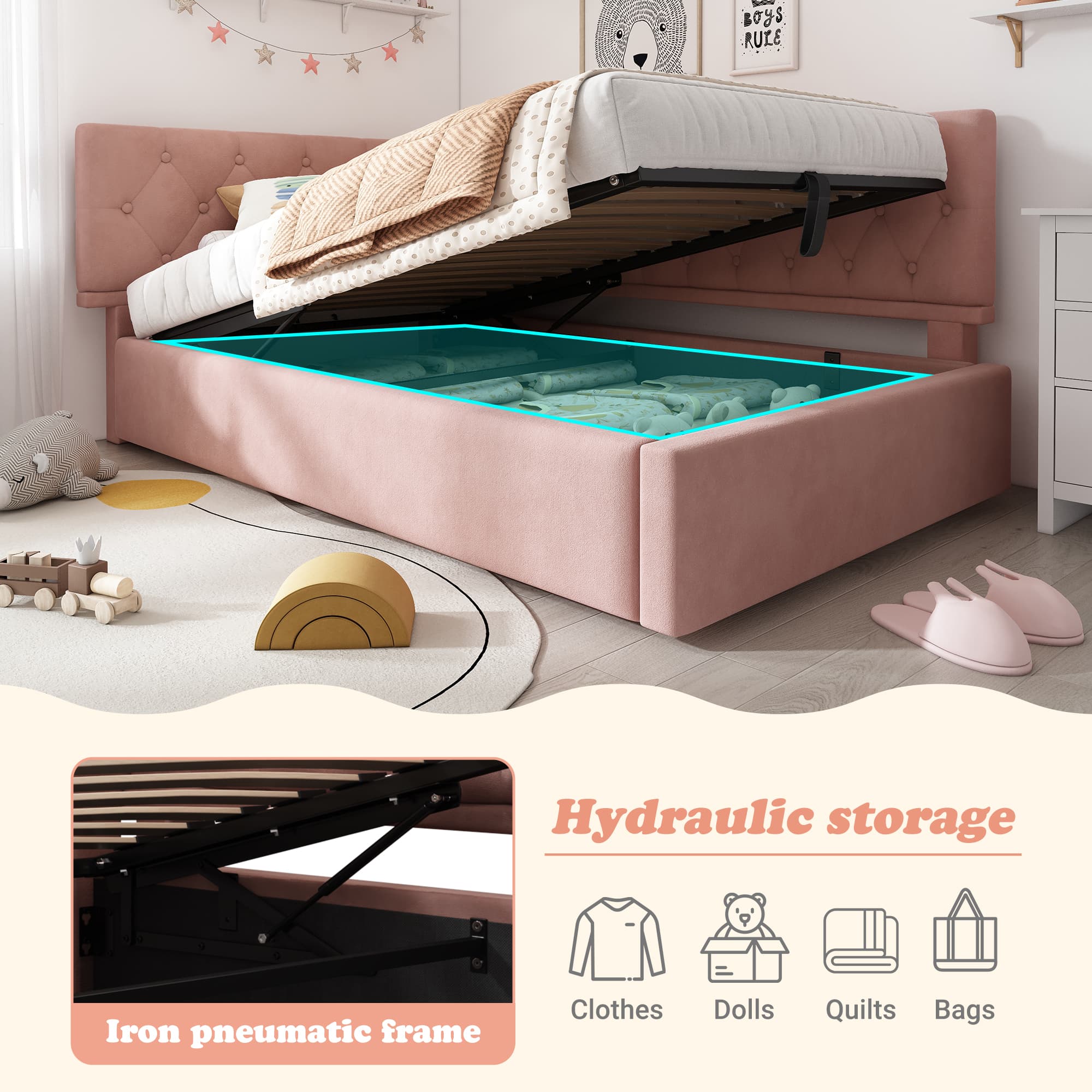 Stylish Single Daybed with Effortless Hydraulic Storage - image 5