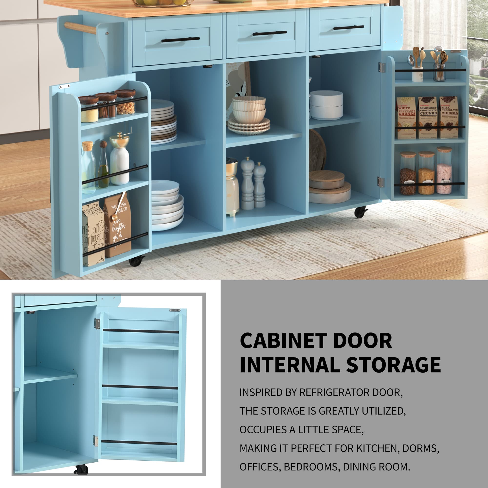 Expand Your Kitchen with a Versatile Foldable Island Trolley - image 1