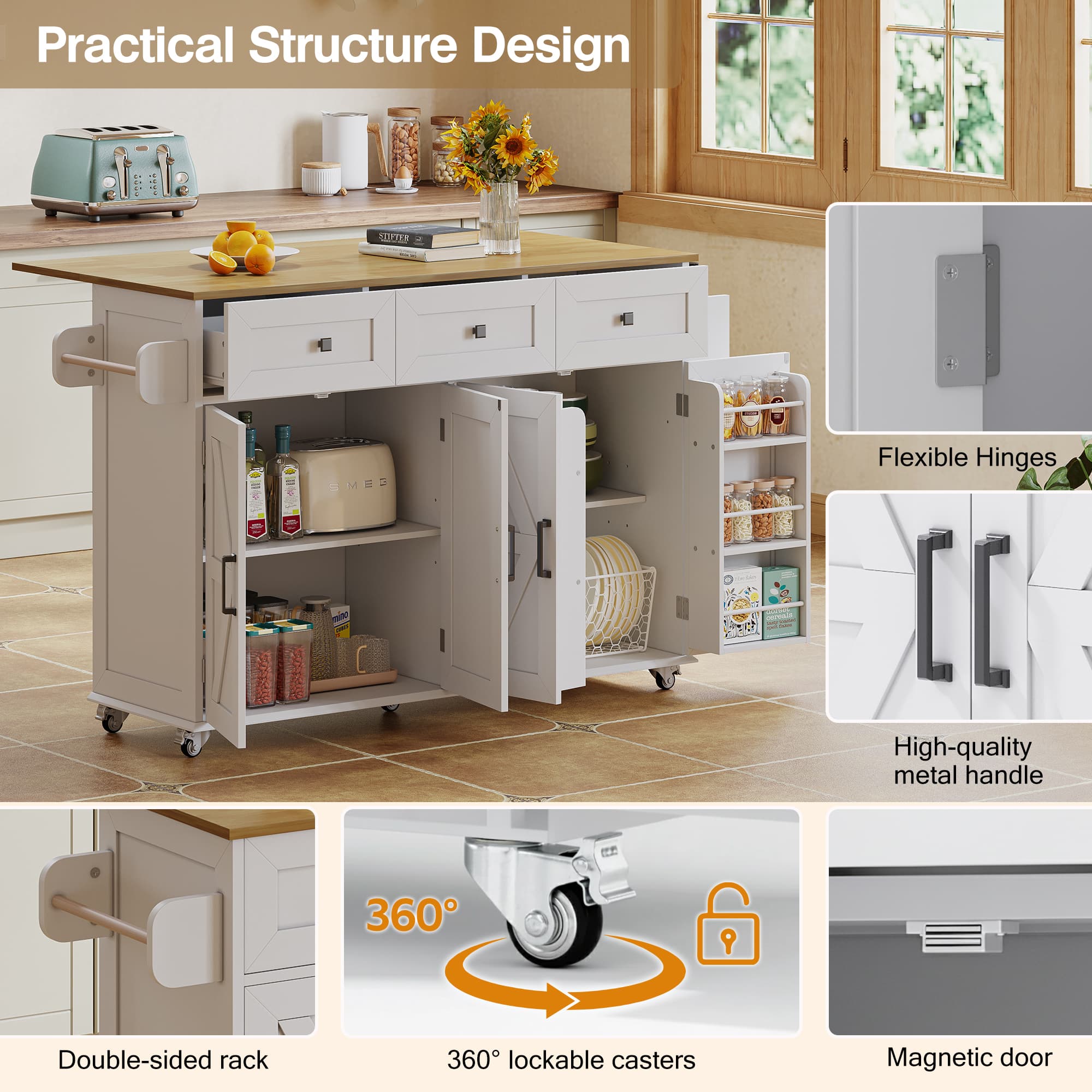 Transform Your Kitchen with this Foldable Rolling Island - image 5
