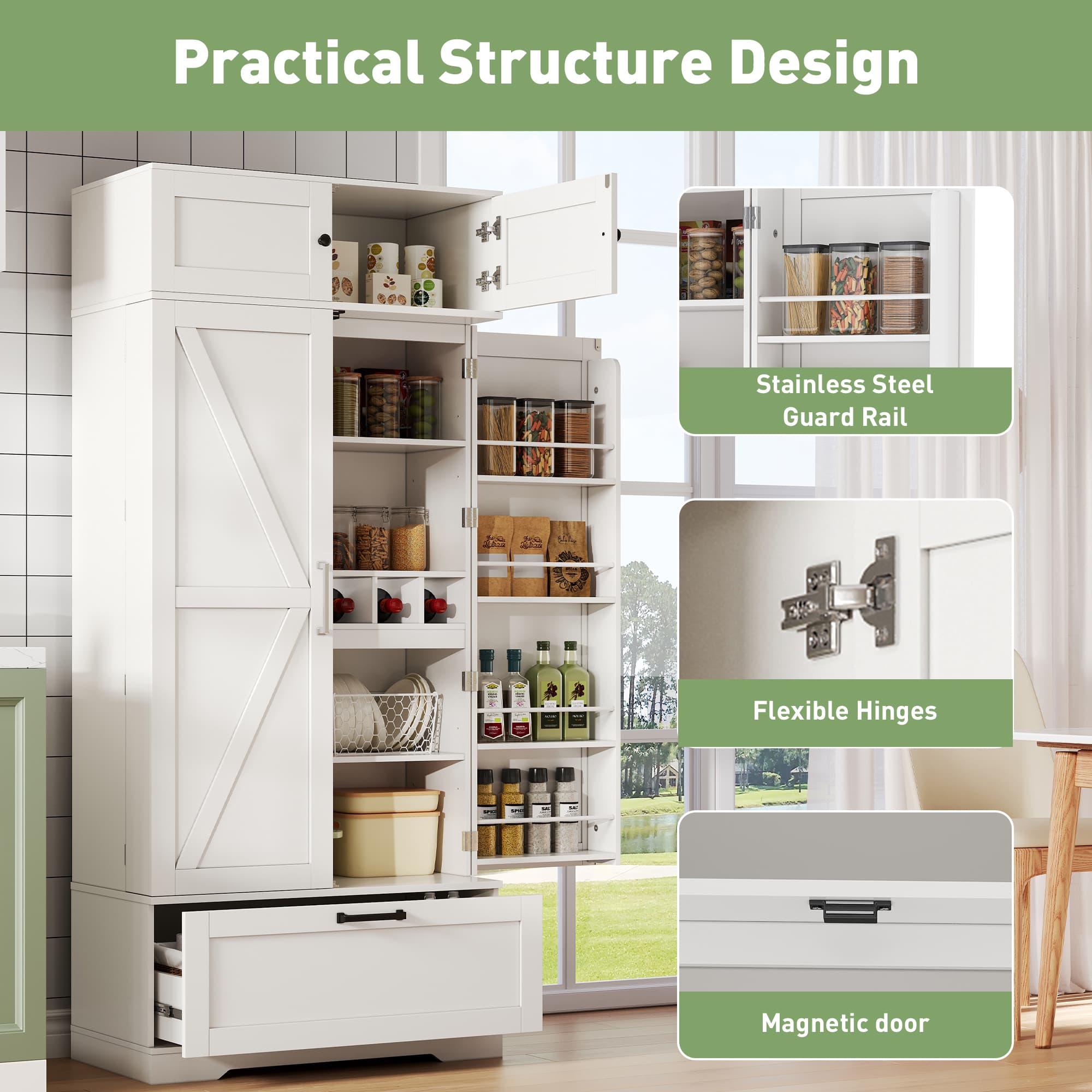 Transform Your Kitchen with this White Freestanding Pantry - image 2