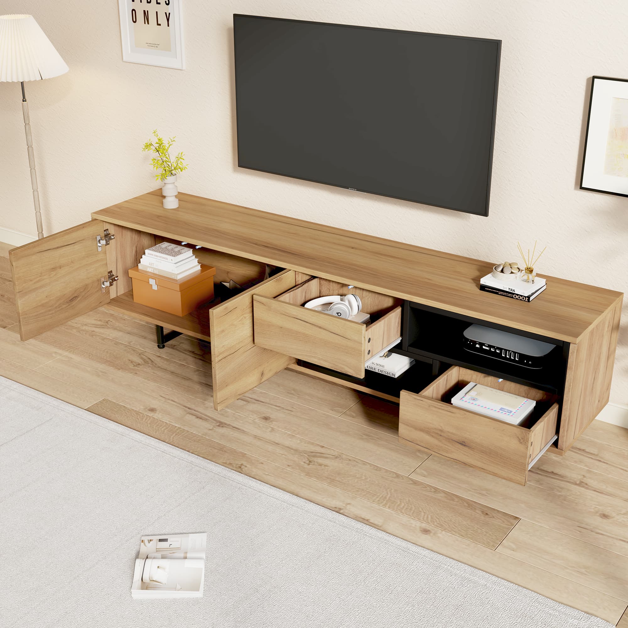 Transform Your Living Room with the Villalta Home Natural Wood TV Unit - image 1