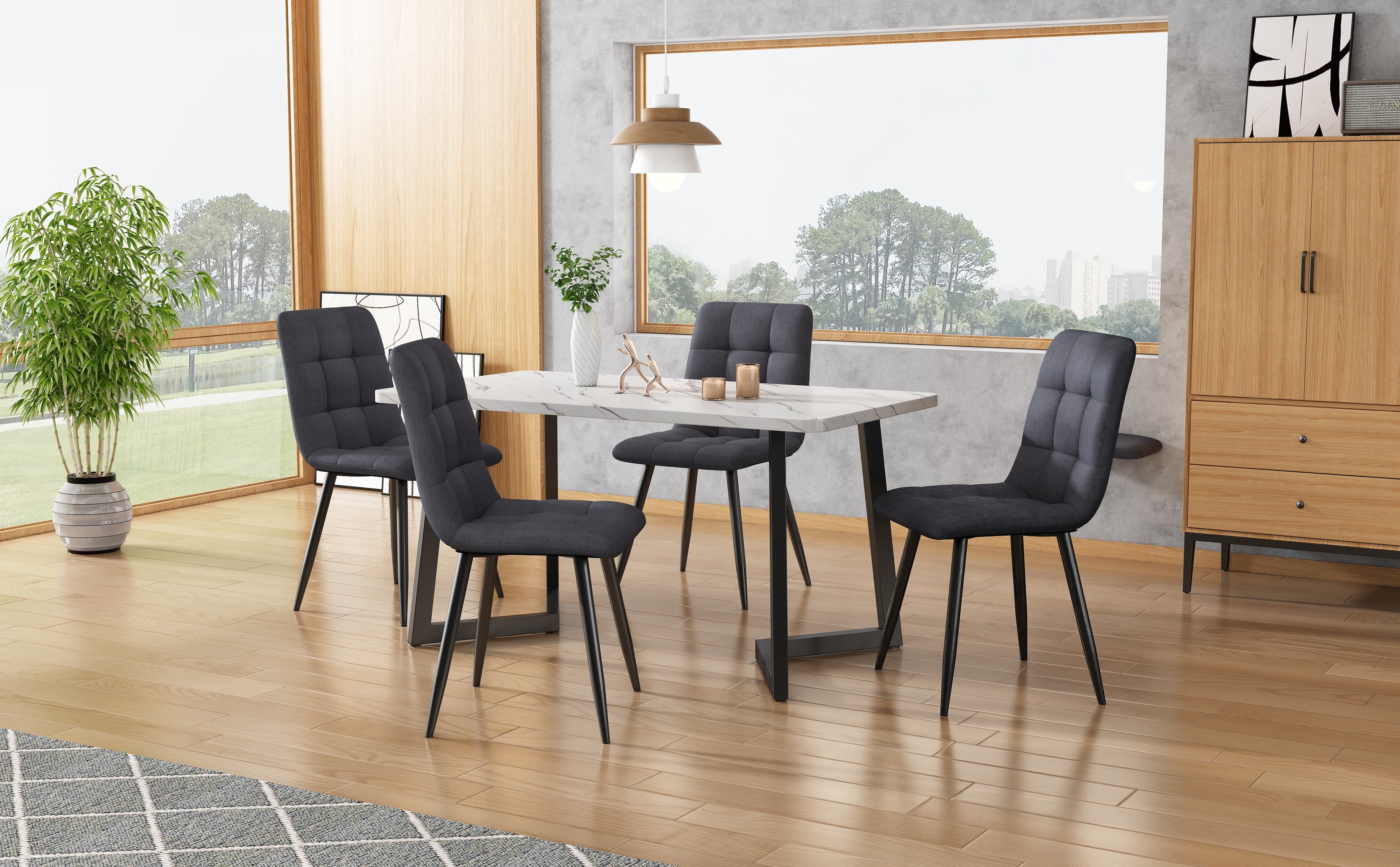 Transform Your Kitchen with this Modern 5-Piece Dining Set - image 2