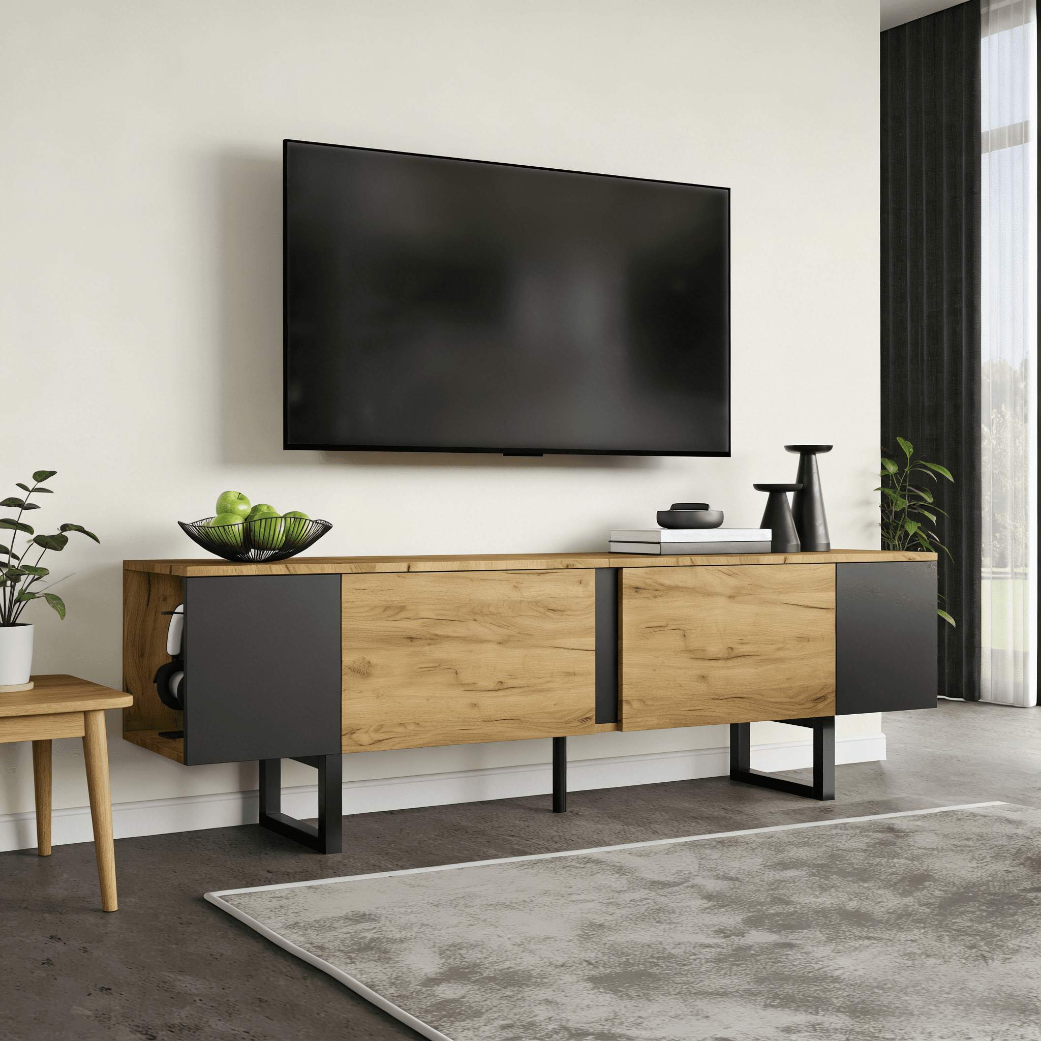 Transform Your Living Room With This 180cm Natural Wood TV Unit - image 1