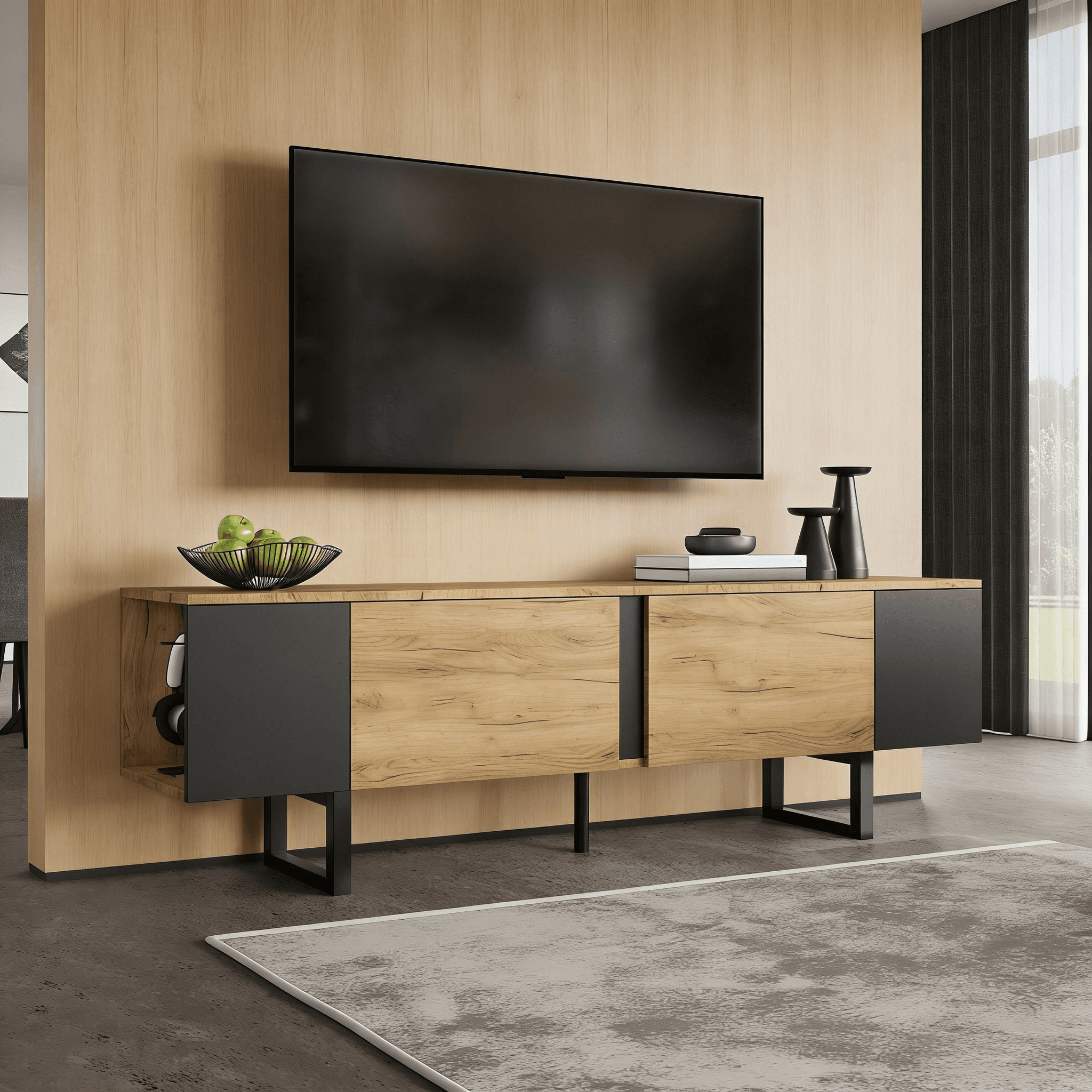 Transform Your Living Room With This 180cm Natural Wood TV Unit - image 2