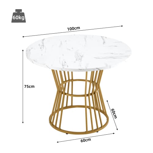 Discover the Villalta Home 100cm Marble Effect & Velvet Dining Set - image 3
