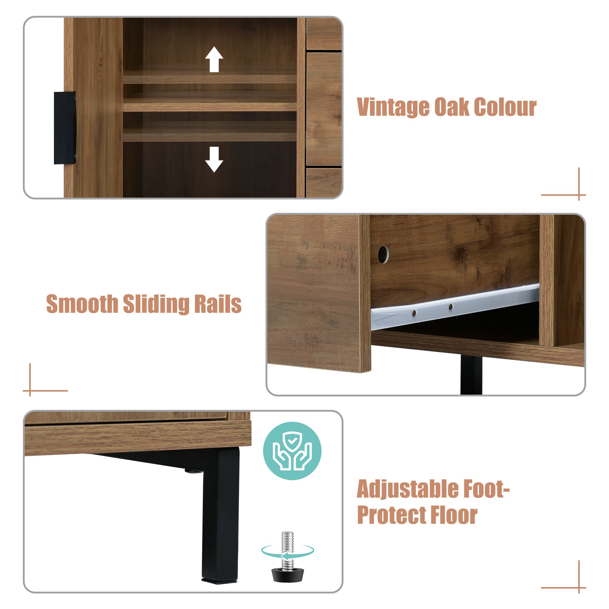 Transform Your Living Room with this Dark Oak Industrial Sideboard - image 3