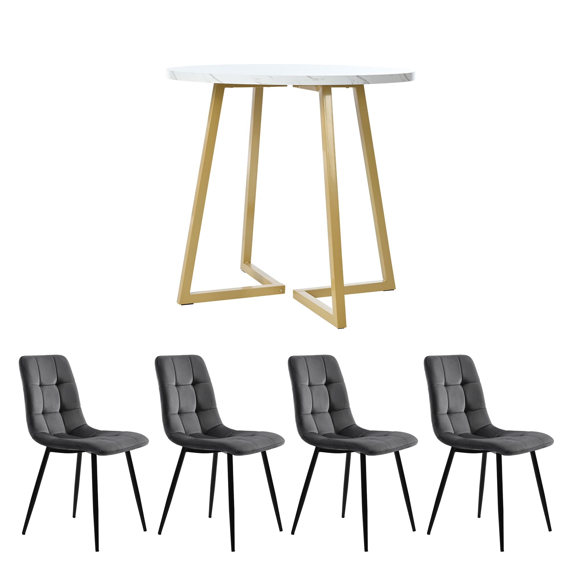 Transform Your Space with this Modern 5-Piece Round Dining Set - image 5