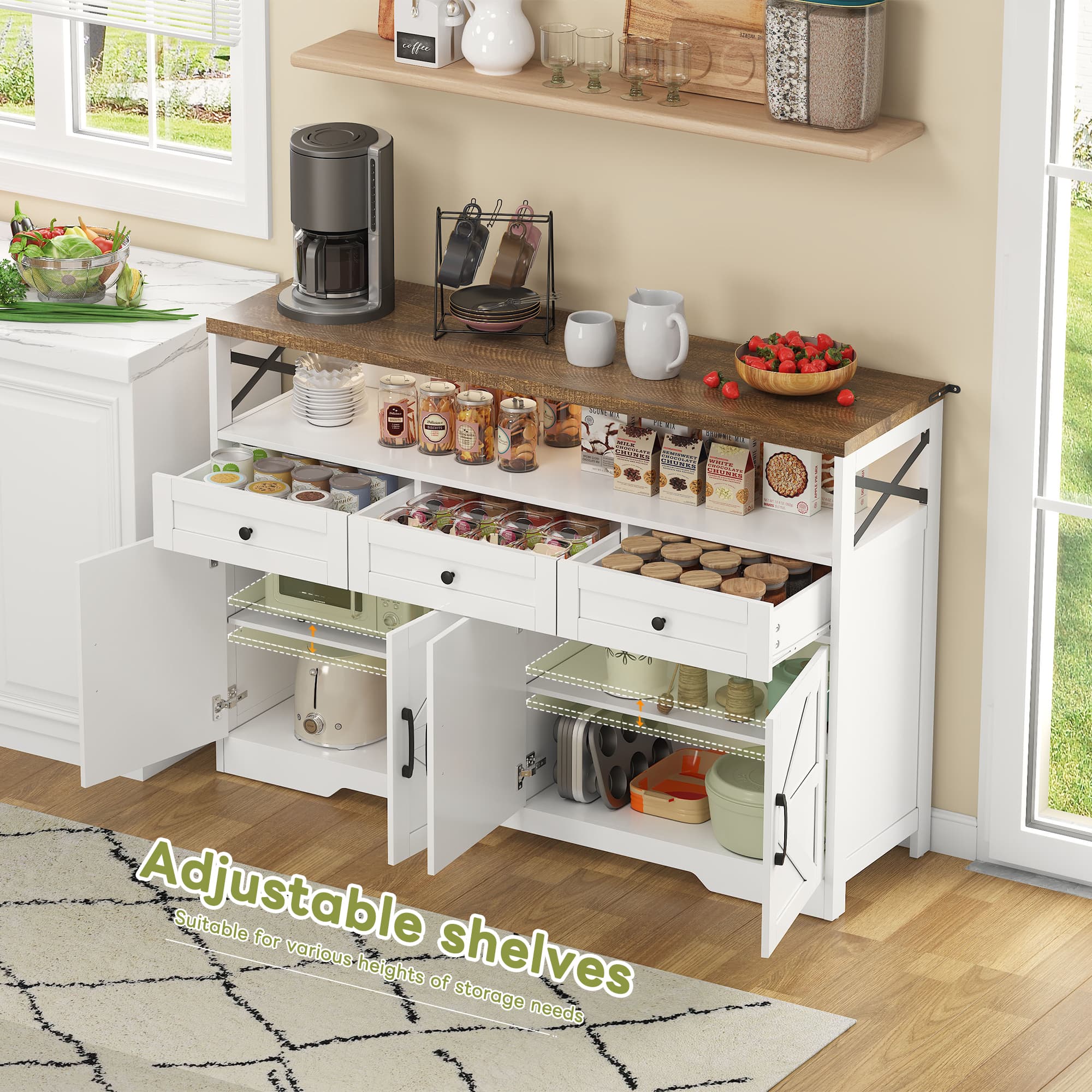 Transform Your Space with this 140cm Rustic Farmhouse Sideboard - image 3