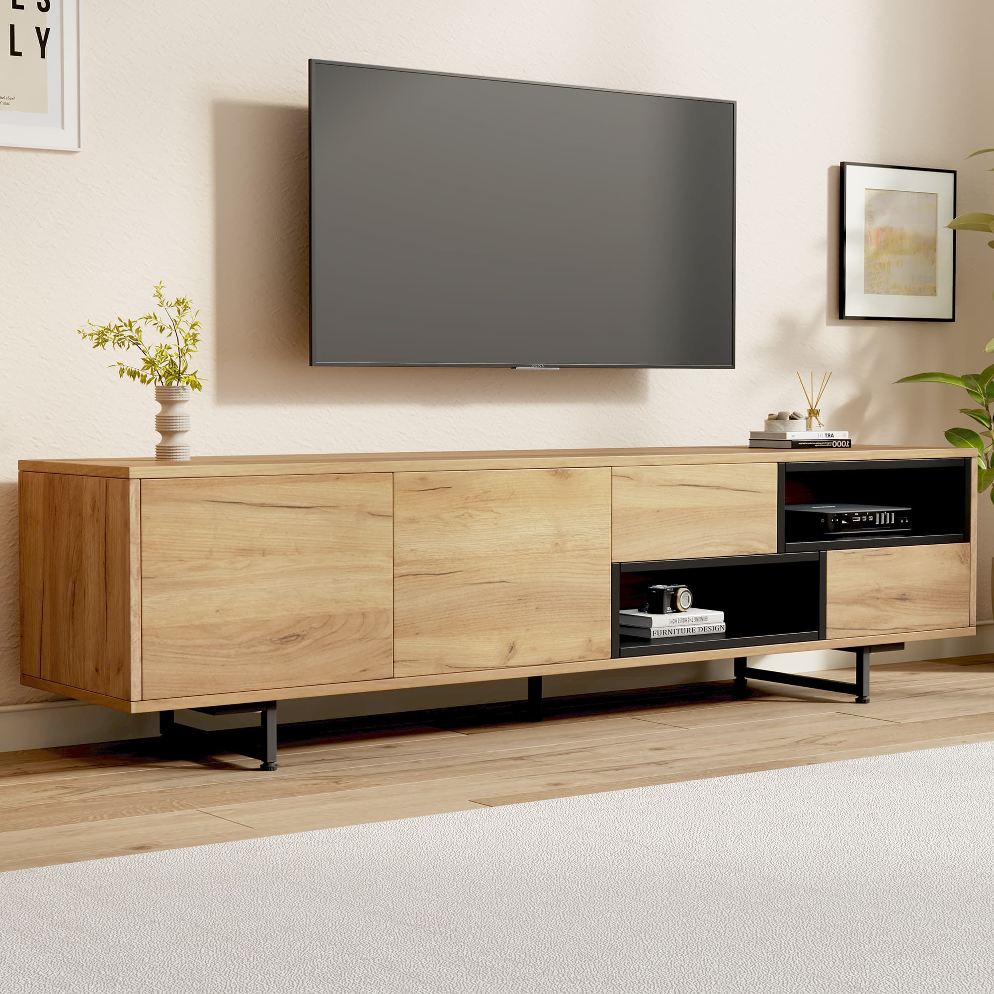 Transform Your Living Room with the Villalta Home Natural Wood TV Unit - image 5
