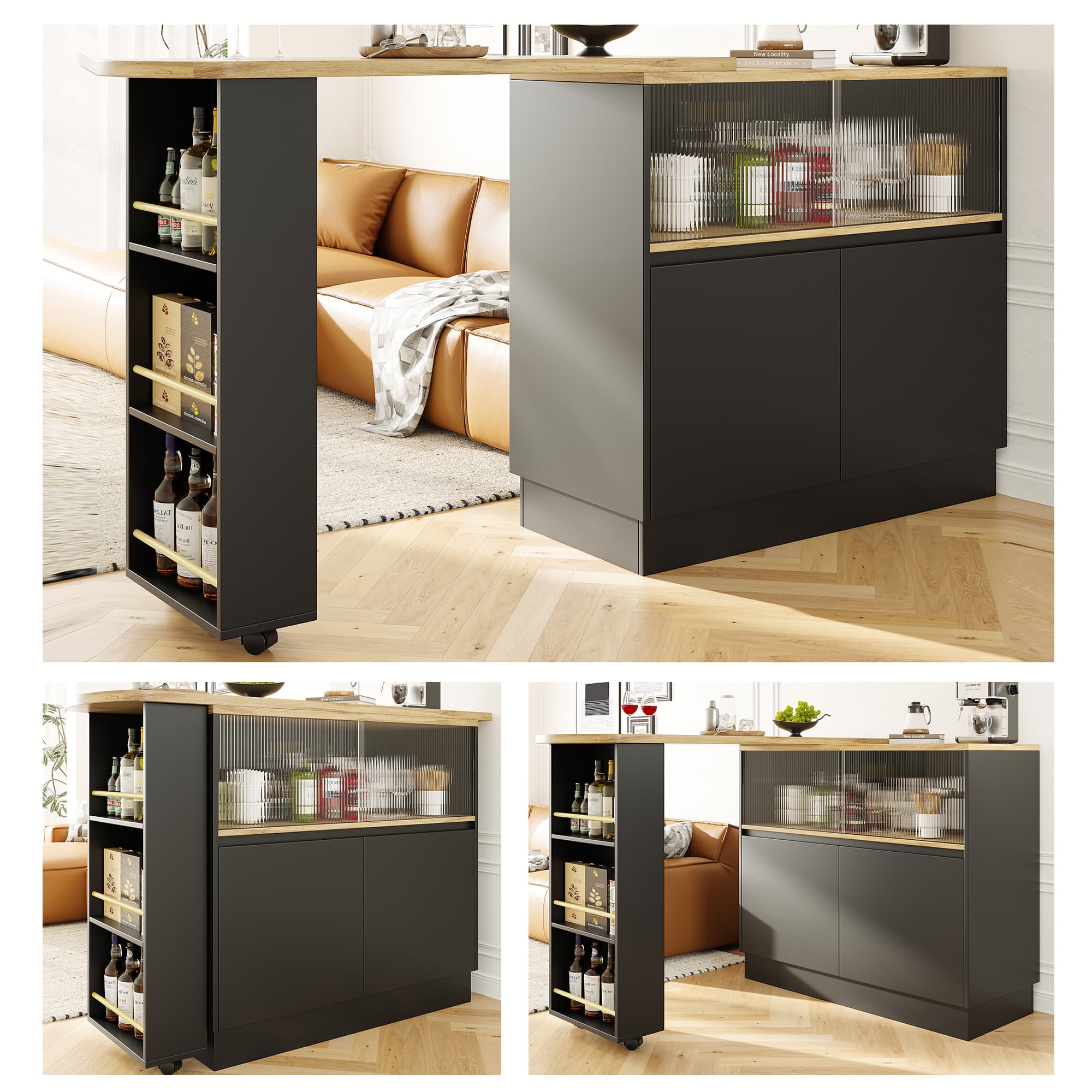 Transform Your Space With This Modern 360° Swivel Sideboard - Black