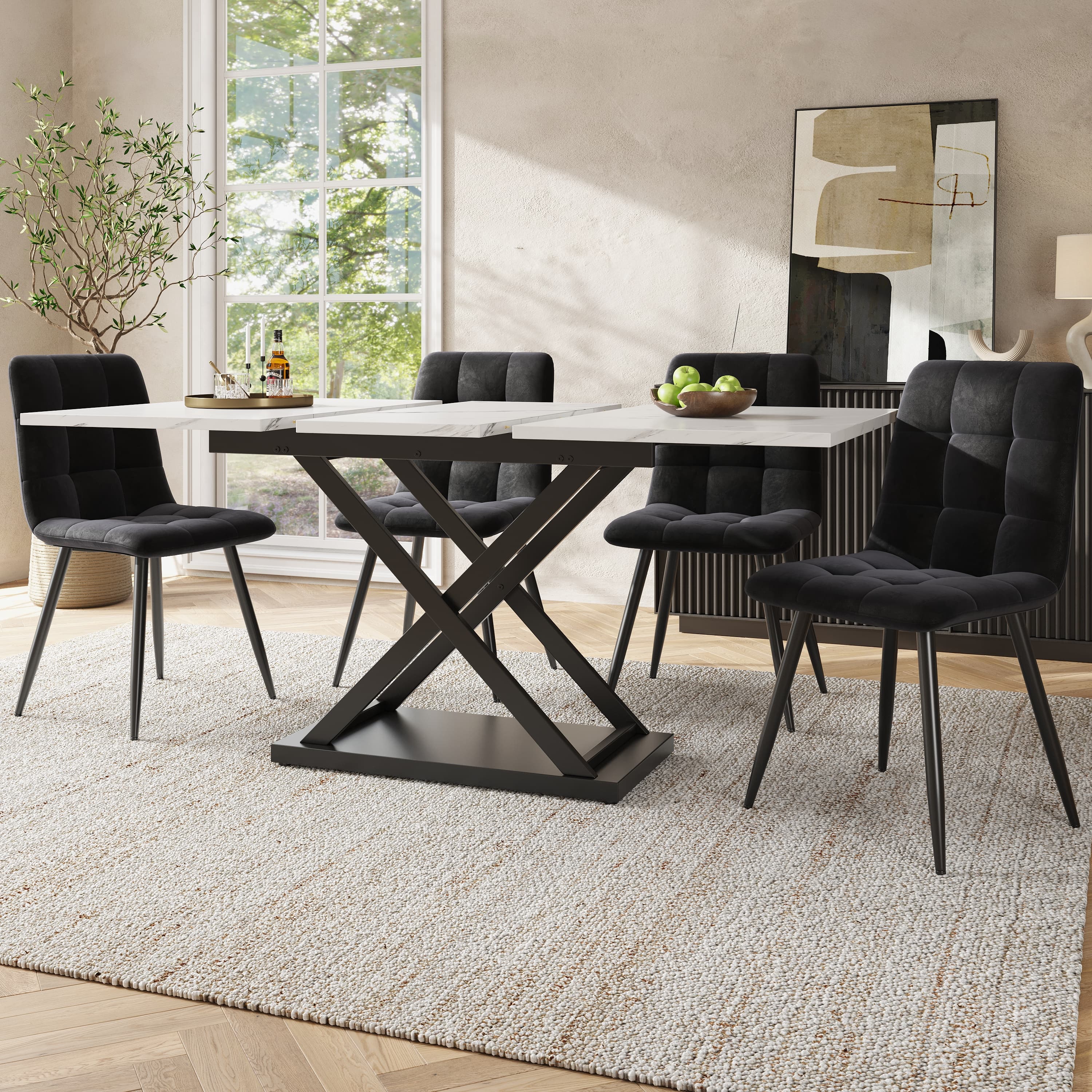 Transform Your Space with the Villalta Home Extendable Marble Dining Set - image 1