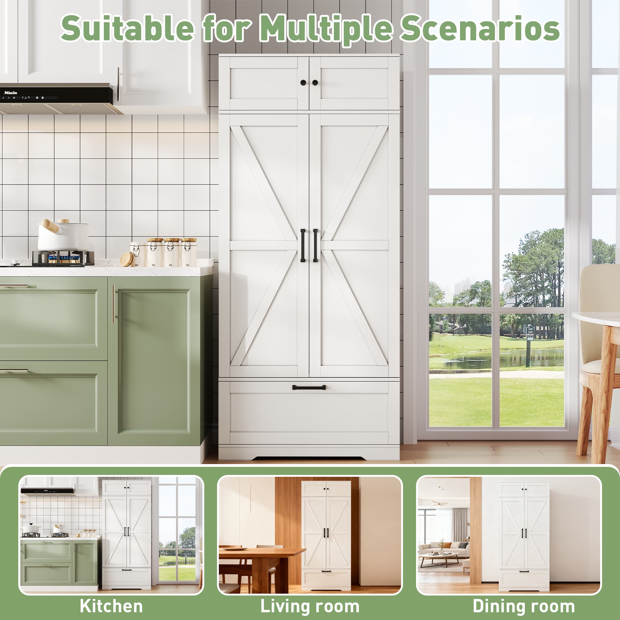 Transform Your Kitchen with this White Freestanding Pantry - image 1