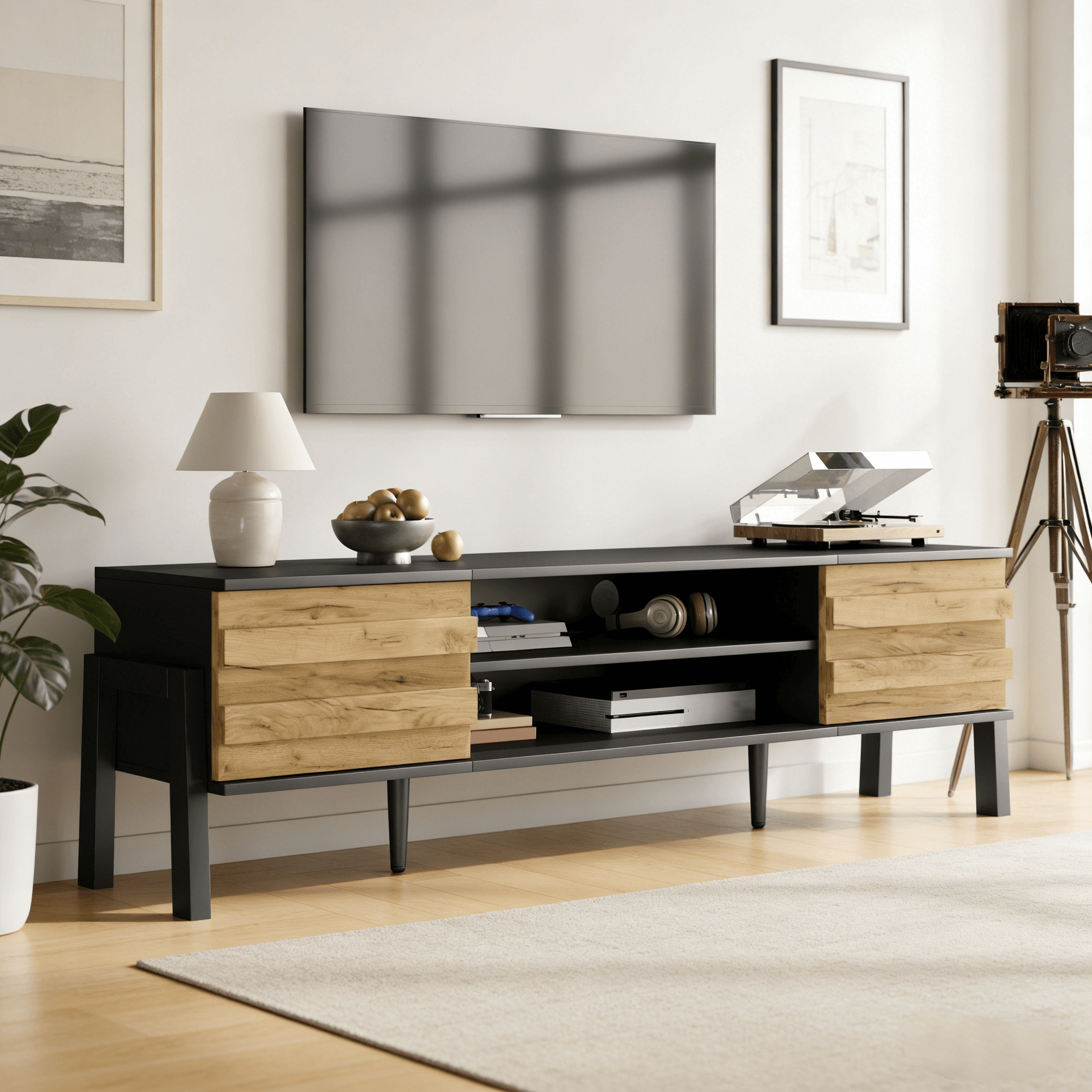 Transform Your Living Room With This Natural Wood TV Unit - image 2
