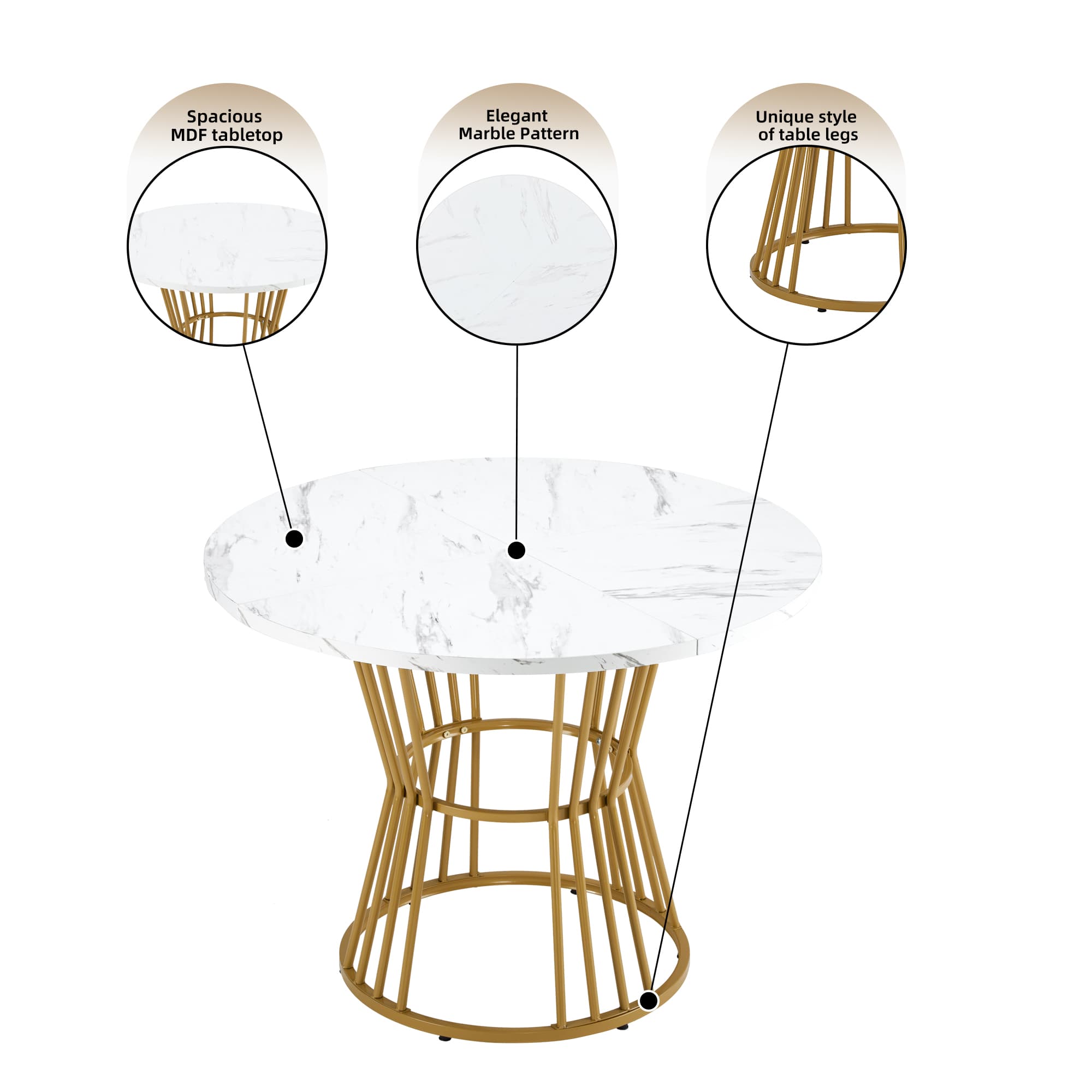 Discover the Villalta Home 100cm Marble Effect & Velvet Dining Set - image 2