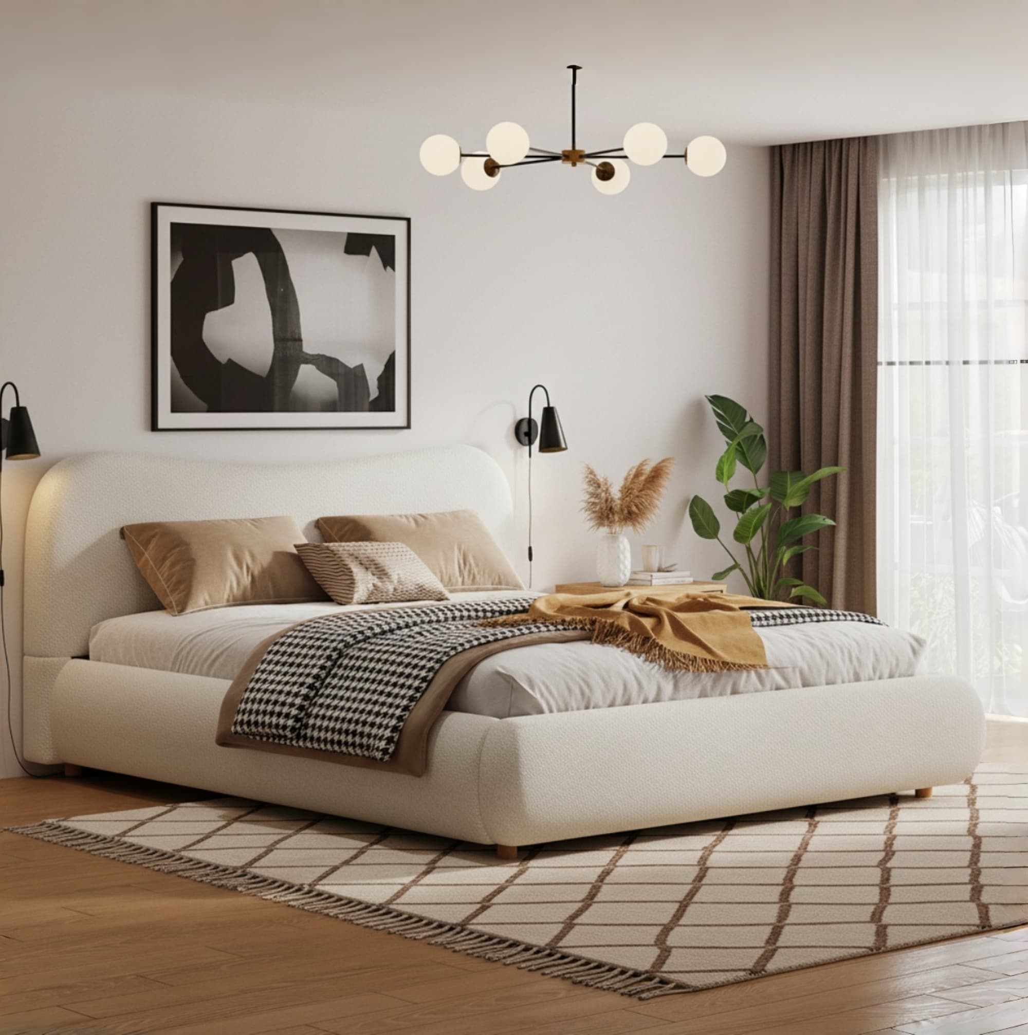 Transform Your Space with the Warm White Boucle Ottoman Bed - image 4
