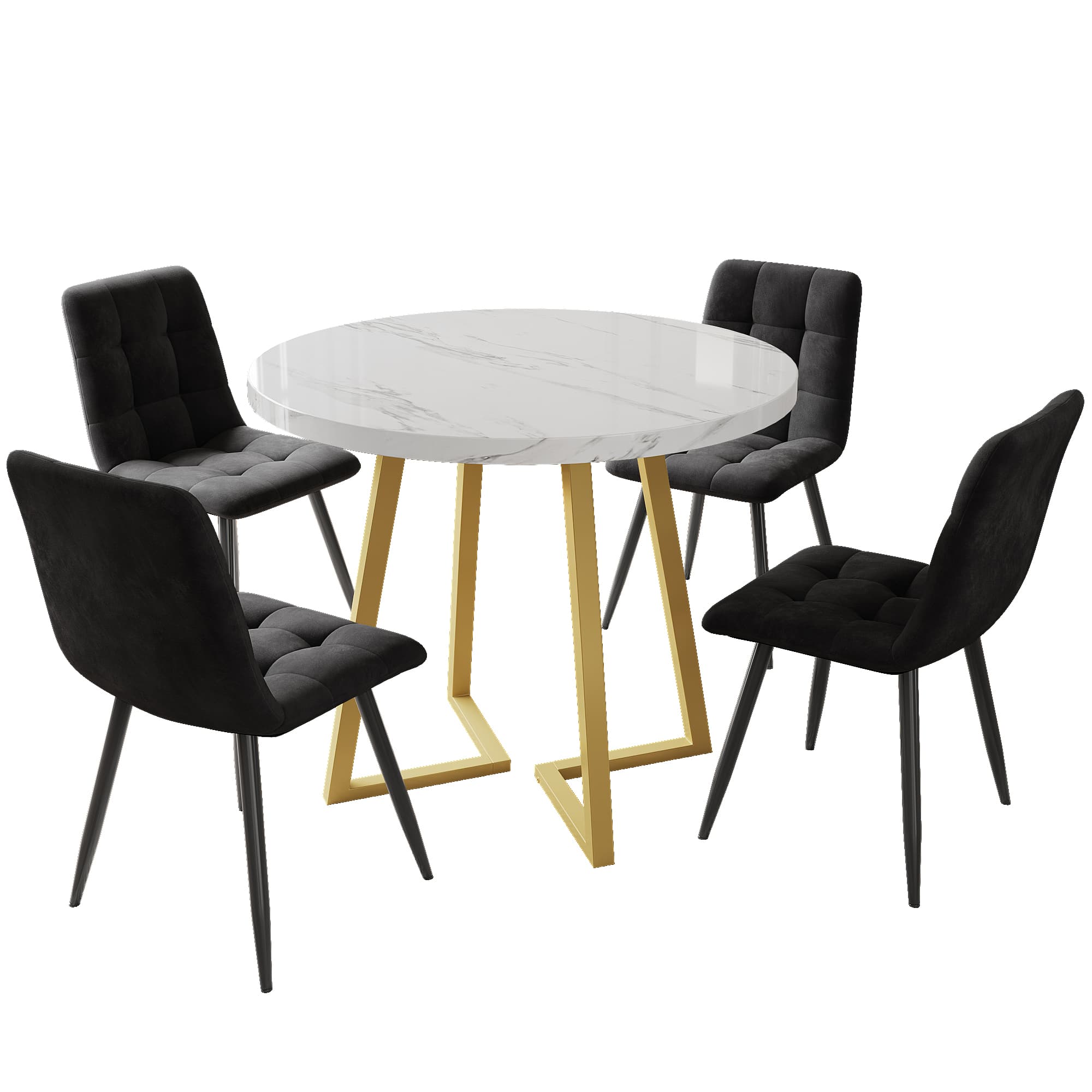 Effortless Elegance: 5-Piece Round Dining Table Set - image 1