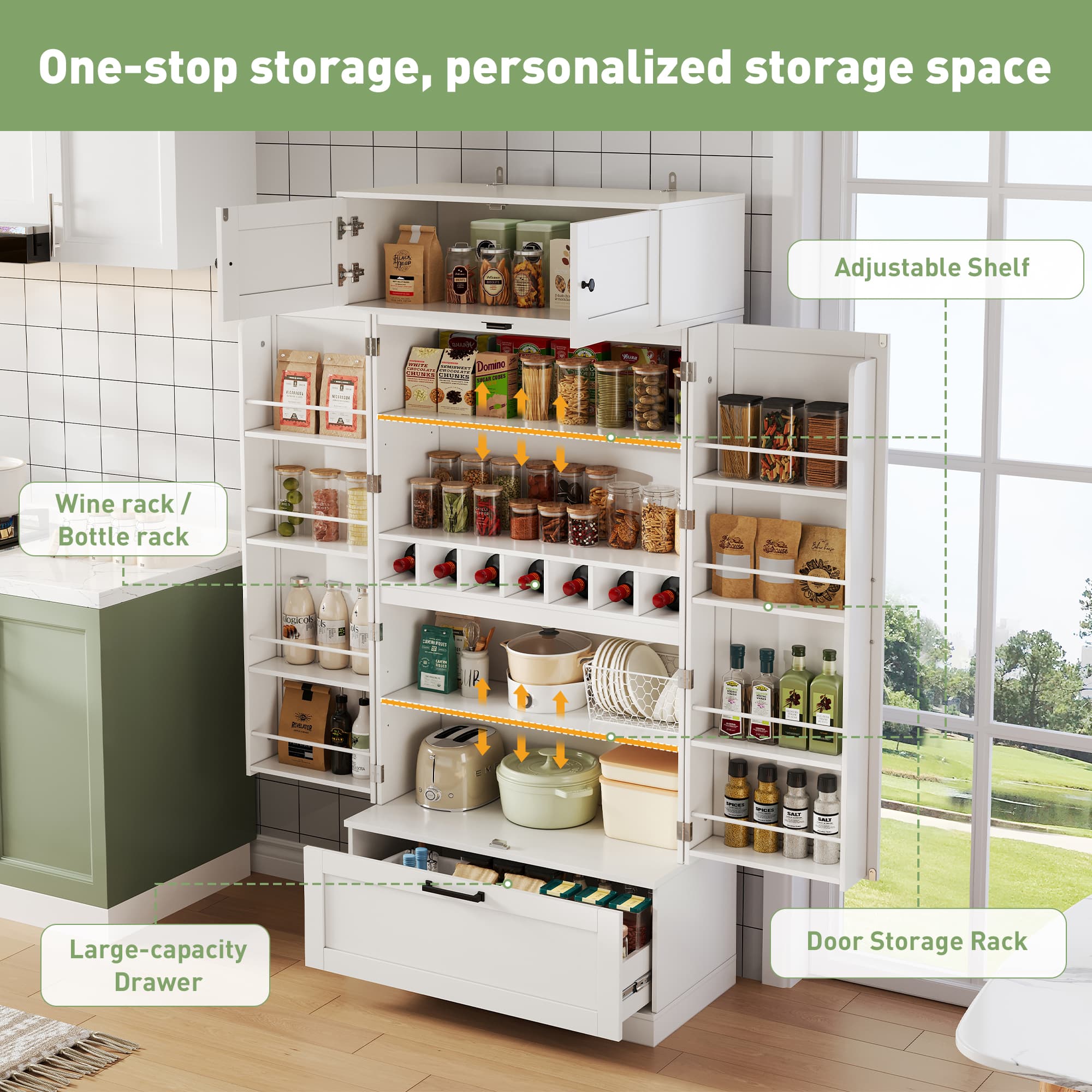 Transform Your Kitchen with this White Freestanding Pantry - image 4
