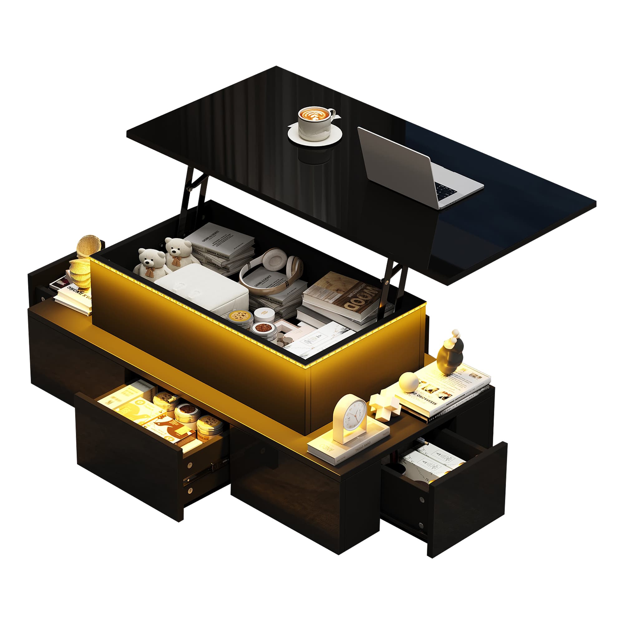 Transform Your Lounge with this LED Lift-Top Coffee Table - image 3
