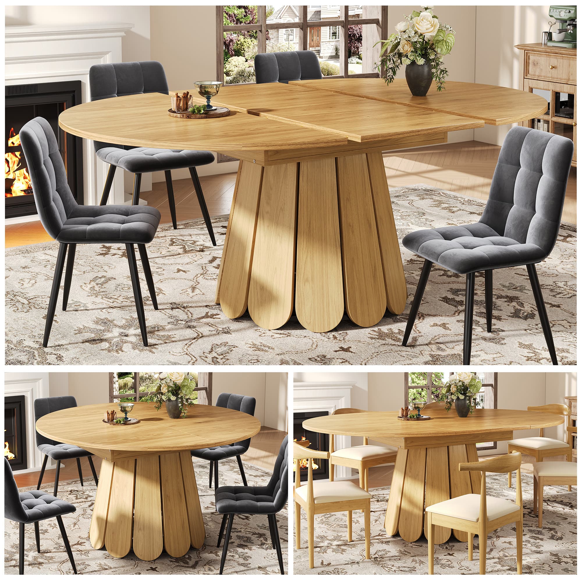 Transform Your Space with this Natural Extendable Table - Natural