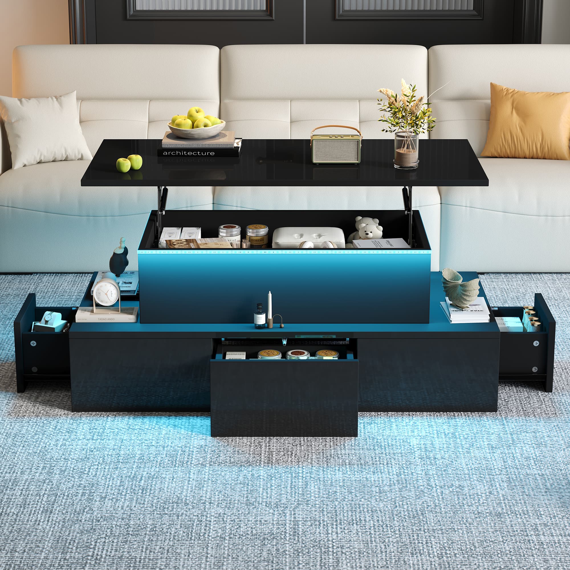 Transform Your Lounge with this LED Lift-Top Coffee Table - image 2